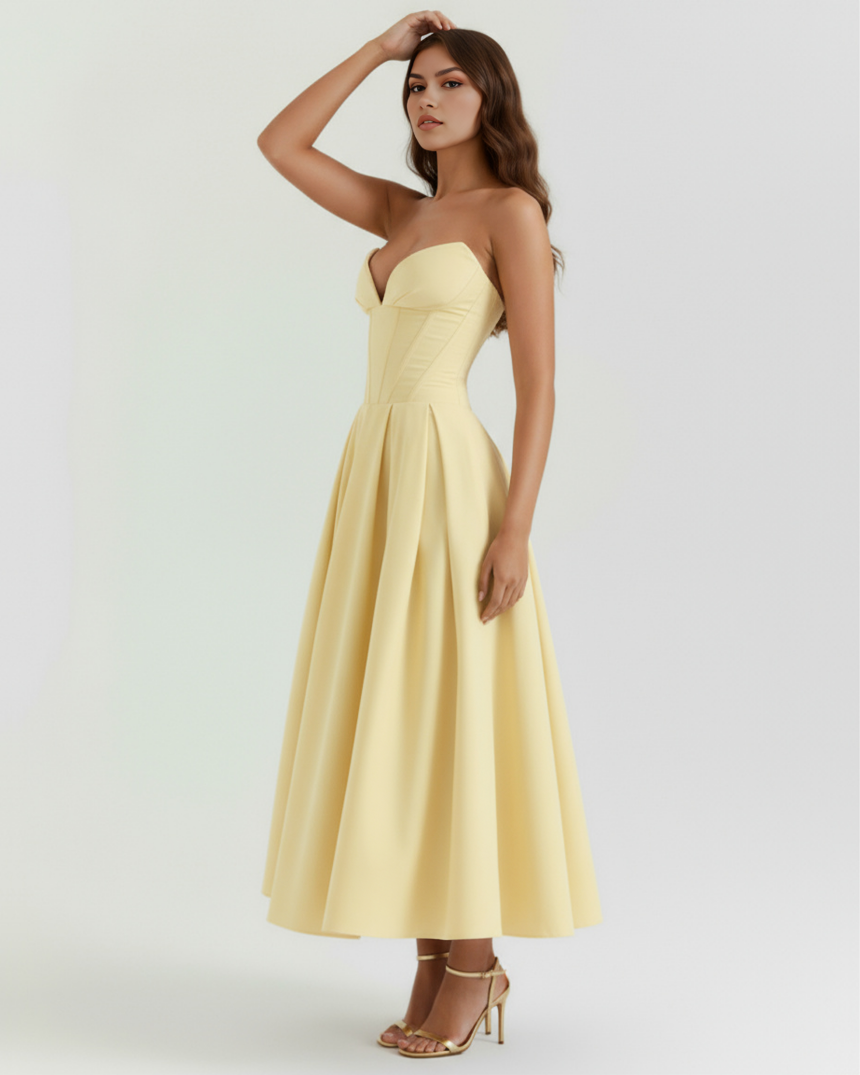Dress | Feminine Sculpted Bodice, Voluminous Skirt, Special Occasions ICYBOO