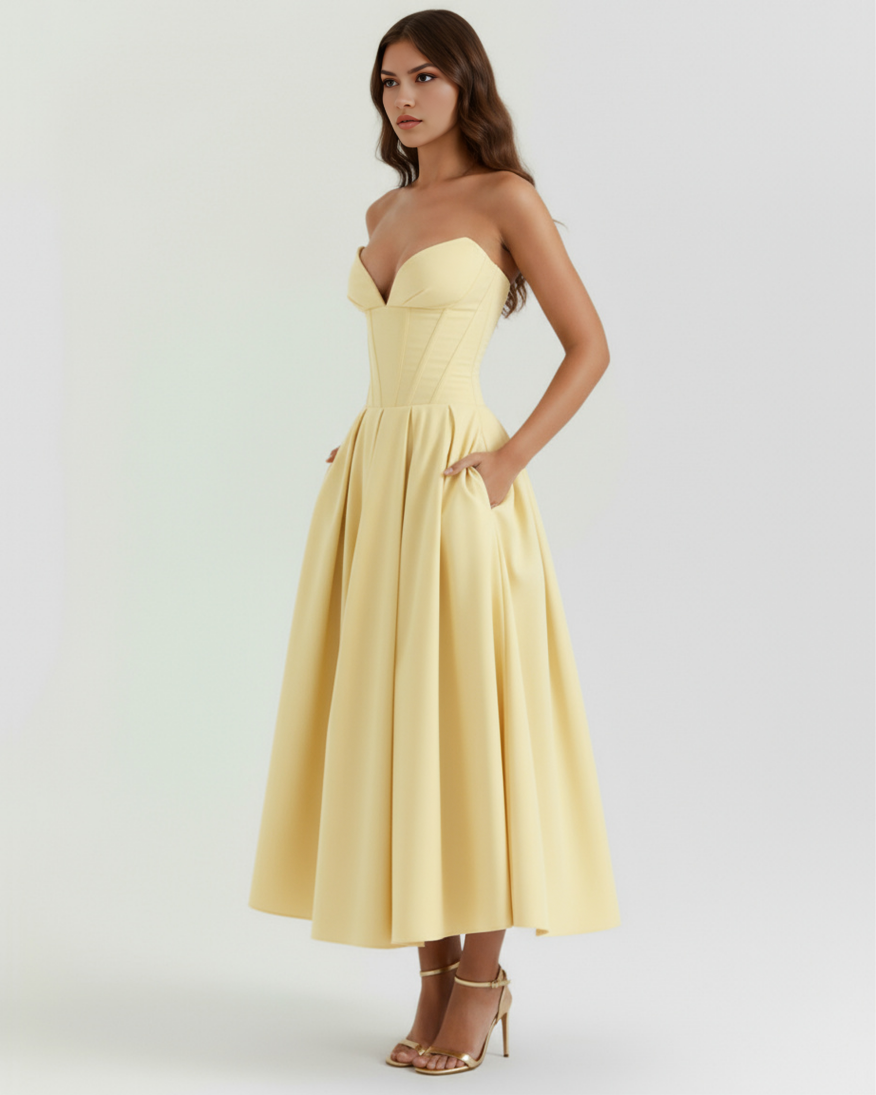 Dress | Feminine Sculpted Bodice, Voluminous Skirt, Special Occasions ICYBOO