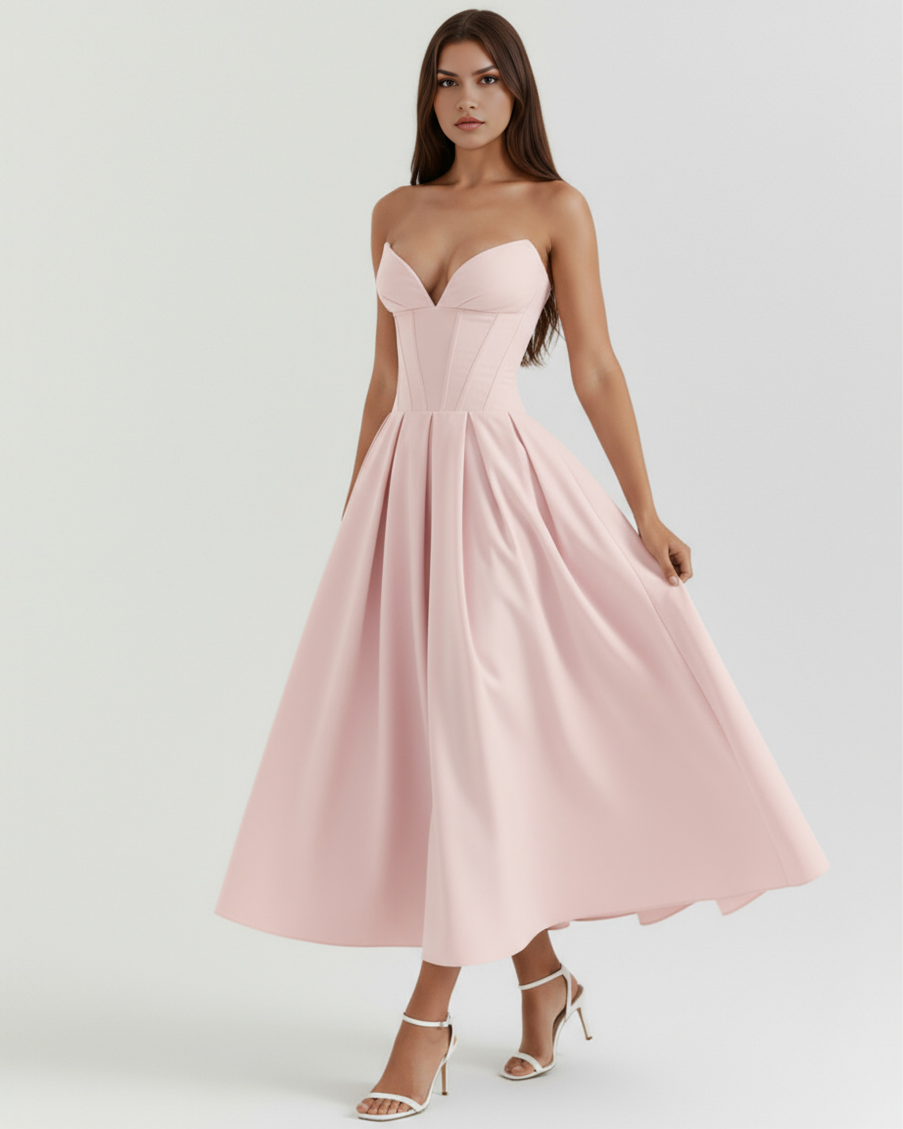 Dress | Feminine Chic Sculpted Bodice, Voluminous Skirt, Special Occasions ICYBOO