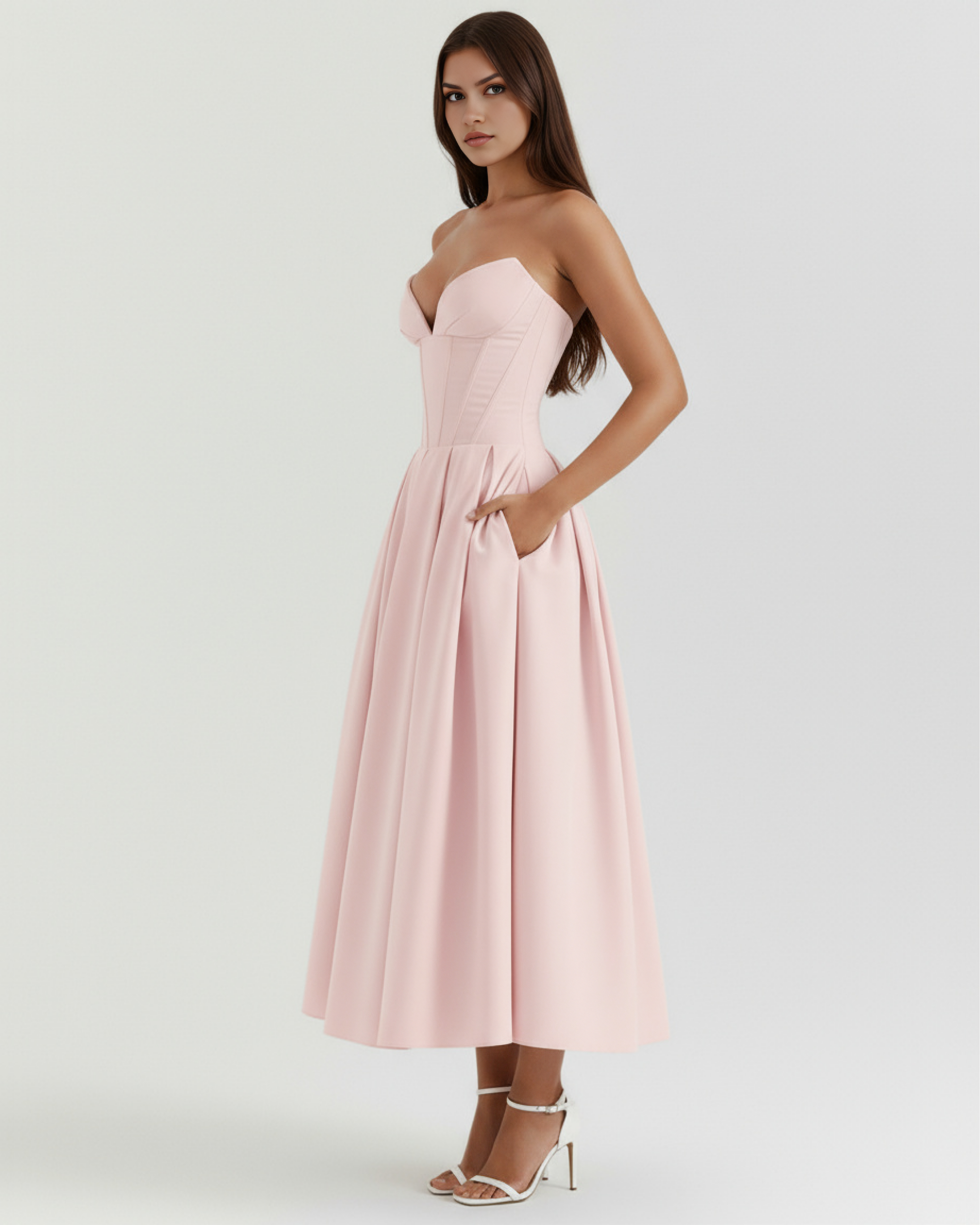 Dress | Feminine Chic Sculpted Bodice, Voluminous Skirt, Special Occasions ICYBOO