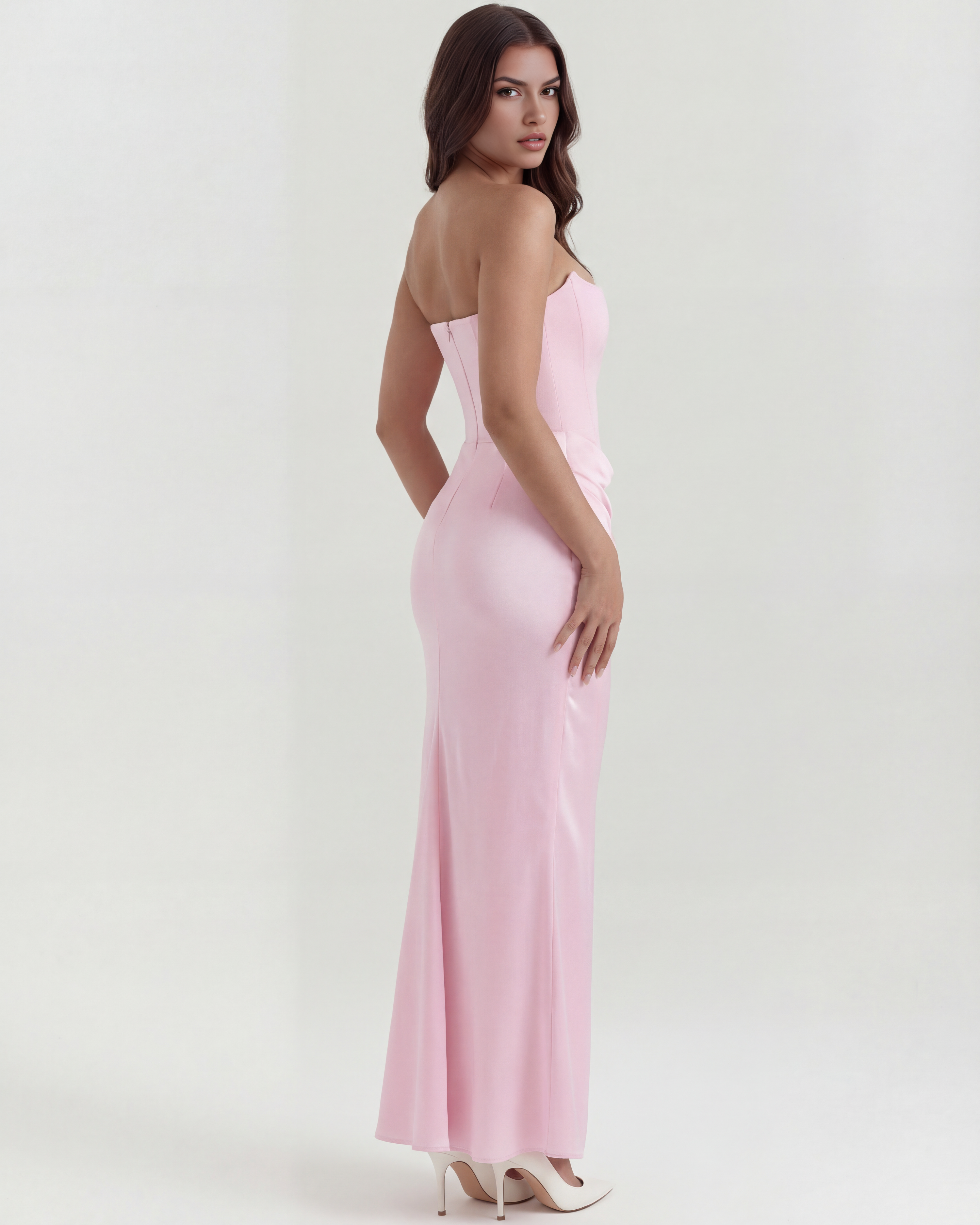 Stretch Crepe Dress | Boned Corset, Sculpted Shaping, Romantic Occasions ICYBOO