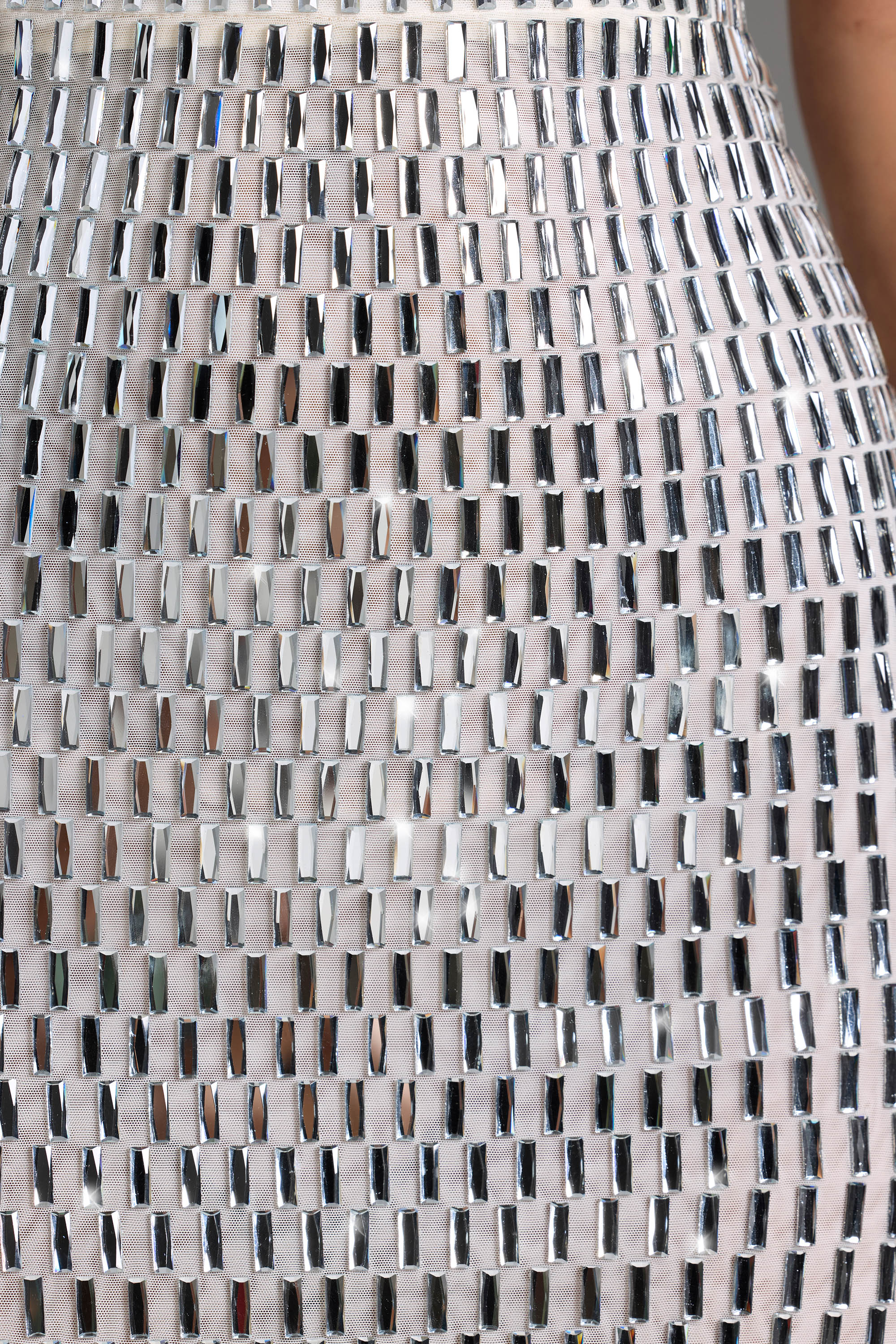 White Embellished Mini Bandeau Dress ICYBOO