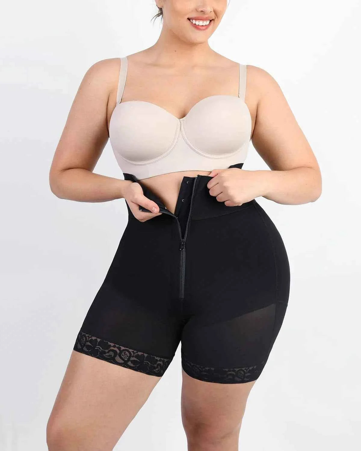 Bare Essentials High-Waist Shapewear Short - Black Lace