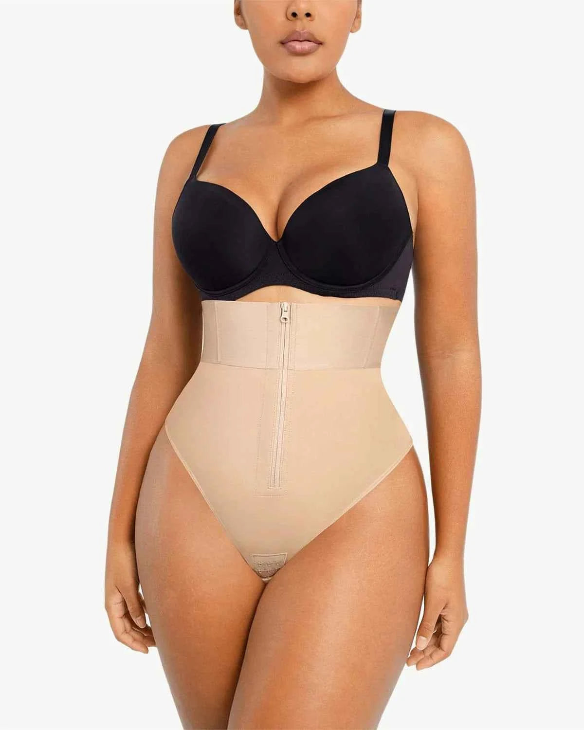 Bare Essentials High-Rise Thong - Black Sculpting Support