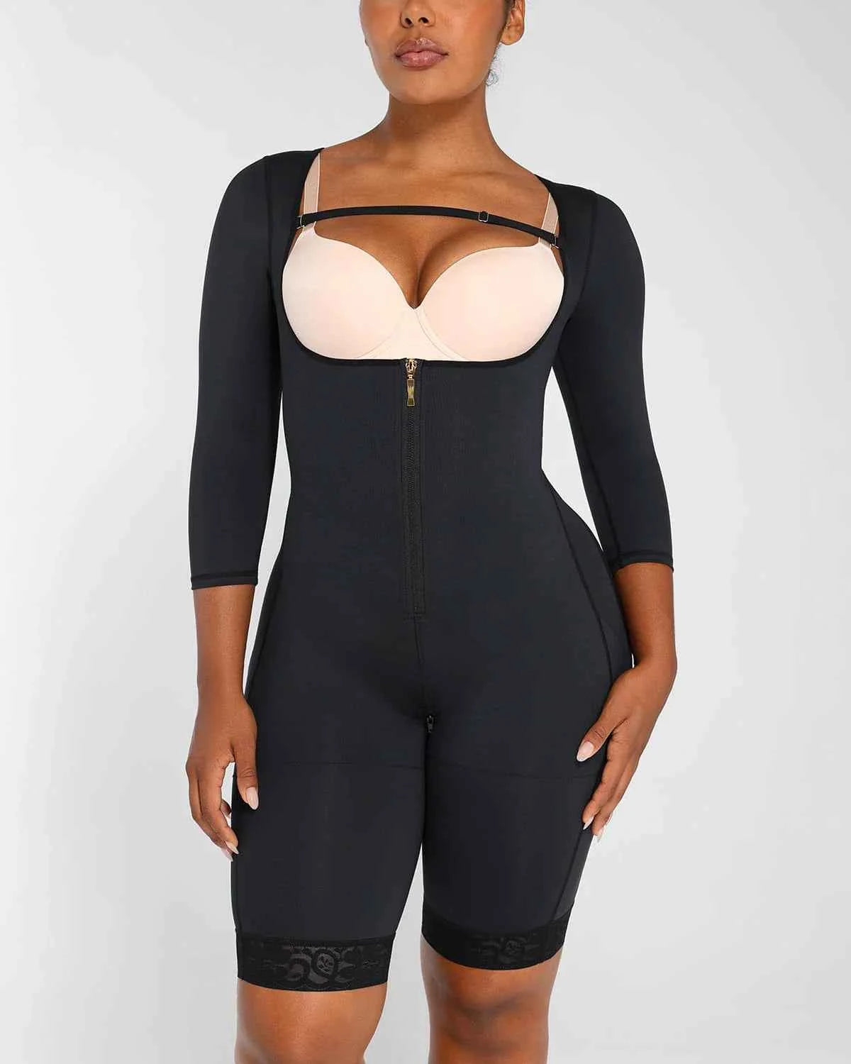 BOOT-YEAH™ Midi Bodysuit - Black Lace Butt-Lifting