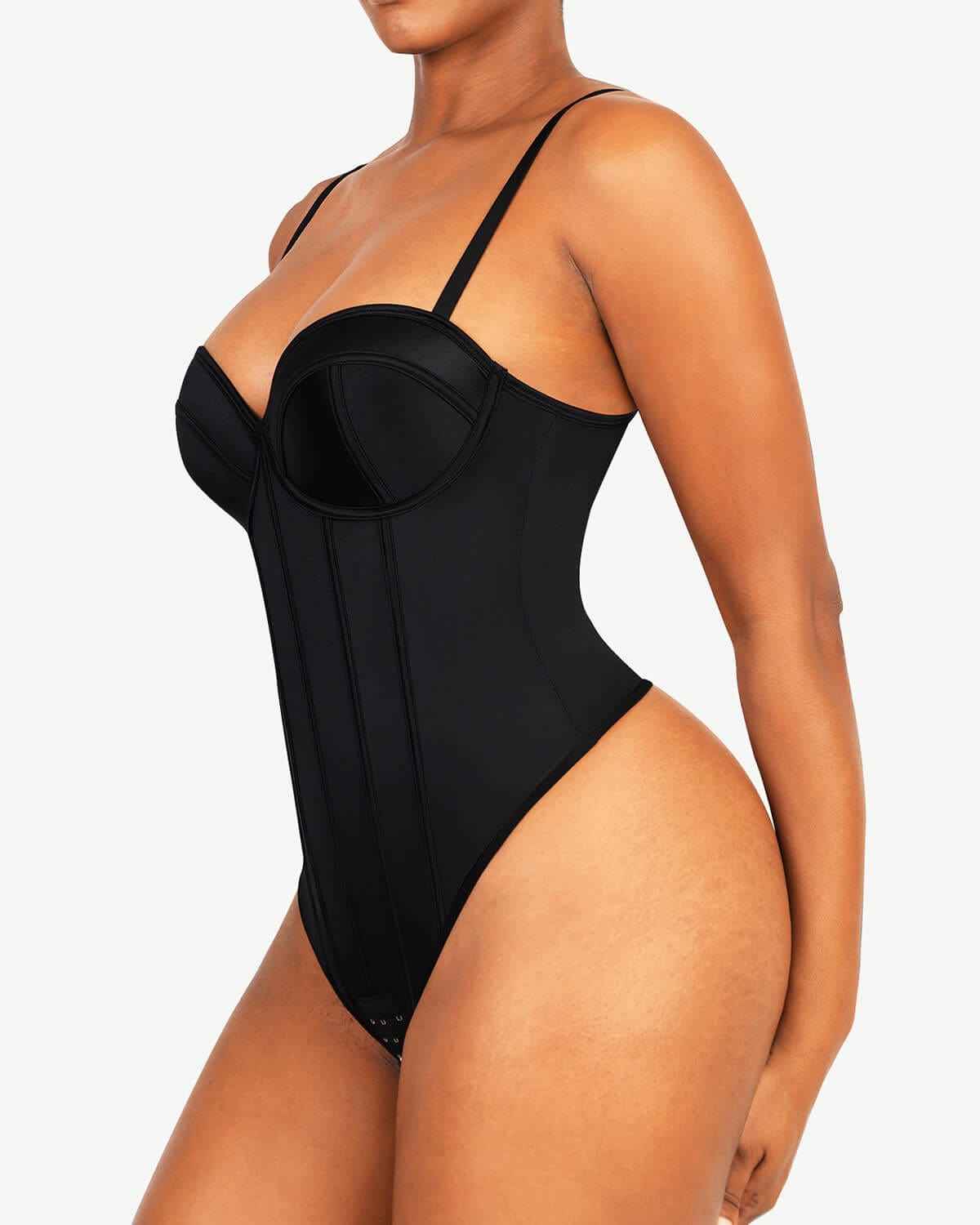 Bare Essentials™ Midi Dress - Black Satin Underwire