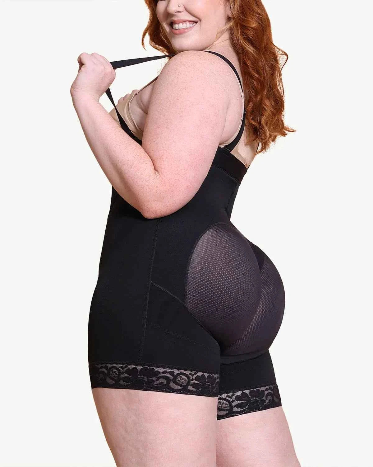 Bare Essentials Mini Dress - Black Lace Tummy Control