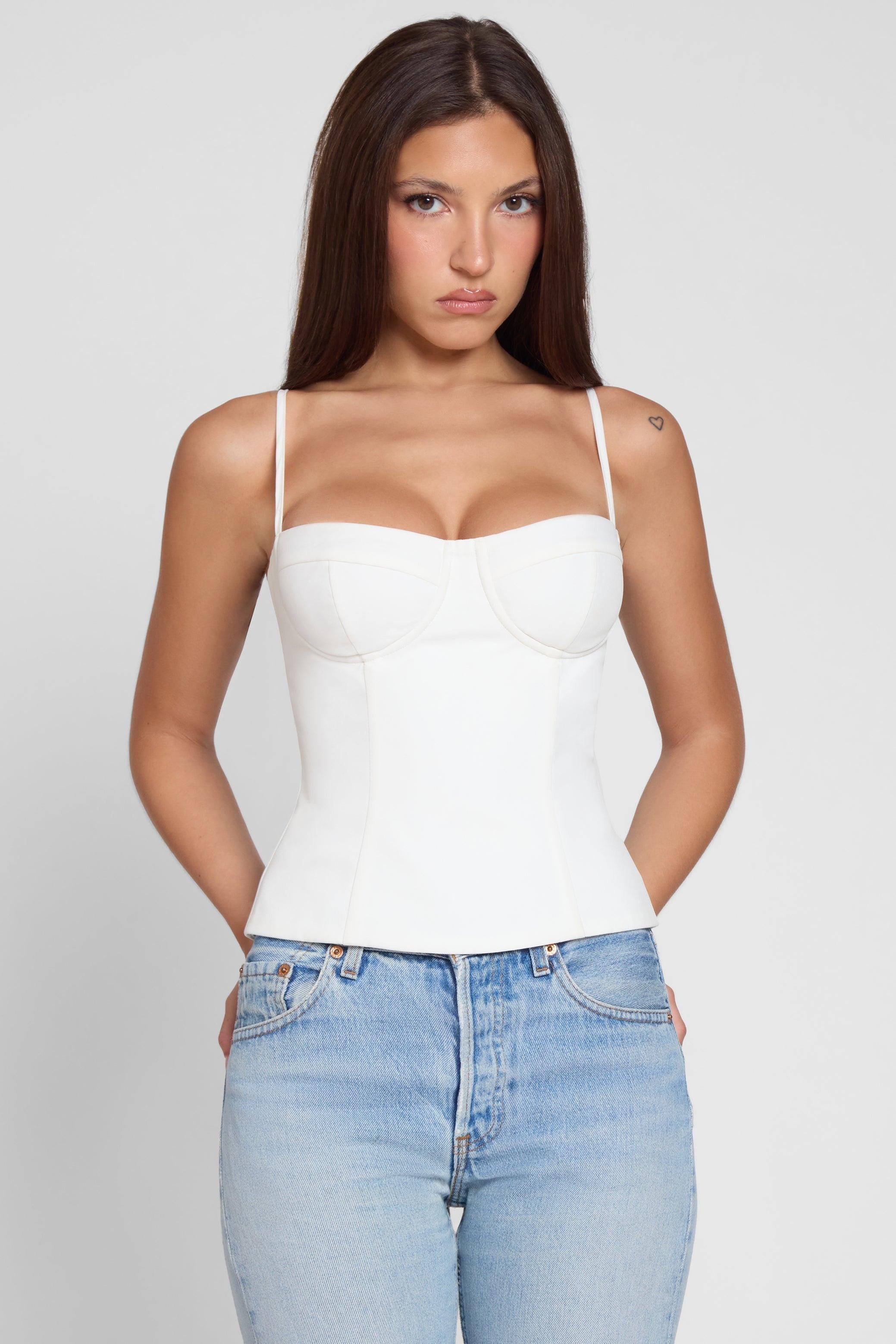 White Bali Bustier Corset Top ICYBOO