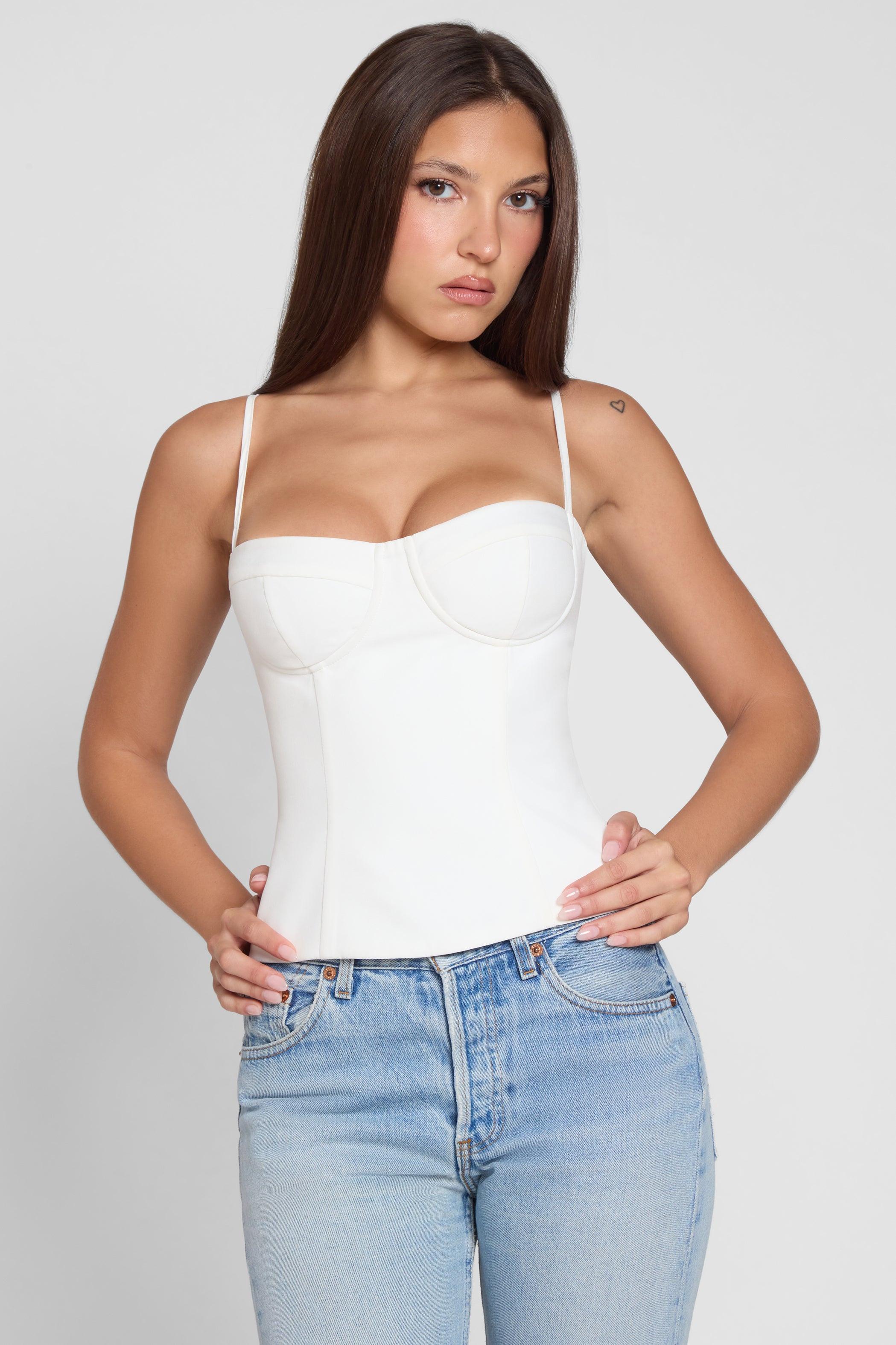 White Bali Bustier Corset Top ICYBOO