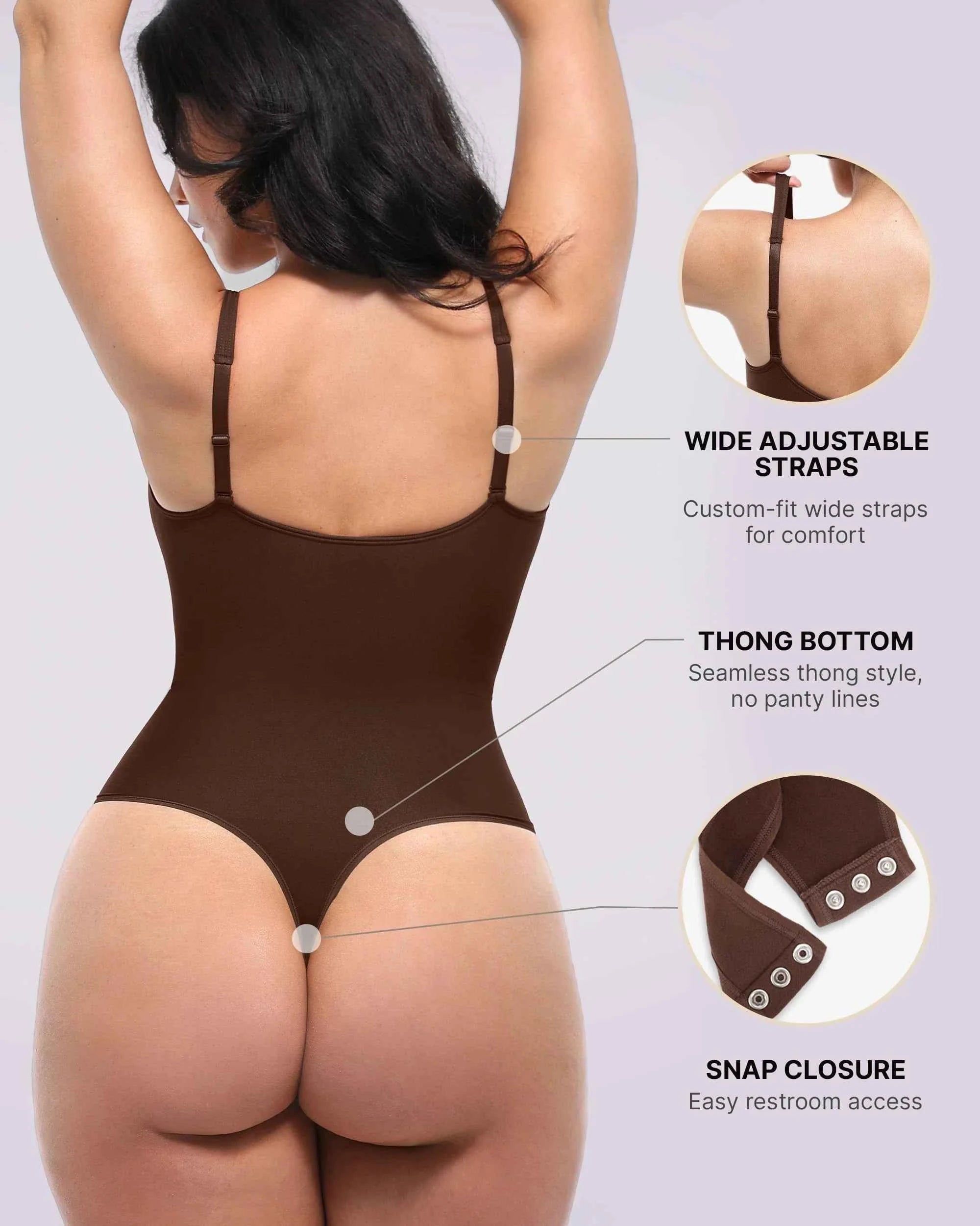 Bare Essentials Thong Bodysuit - Skin Flow Zipper Front