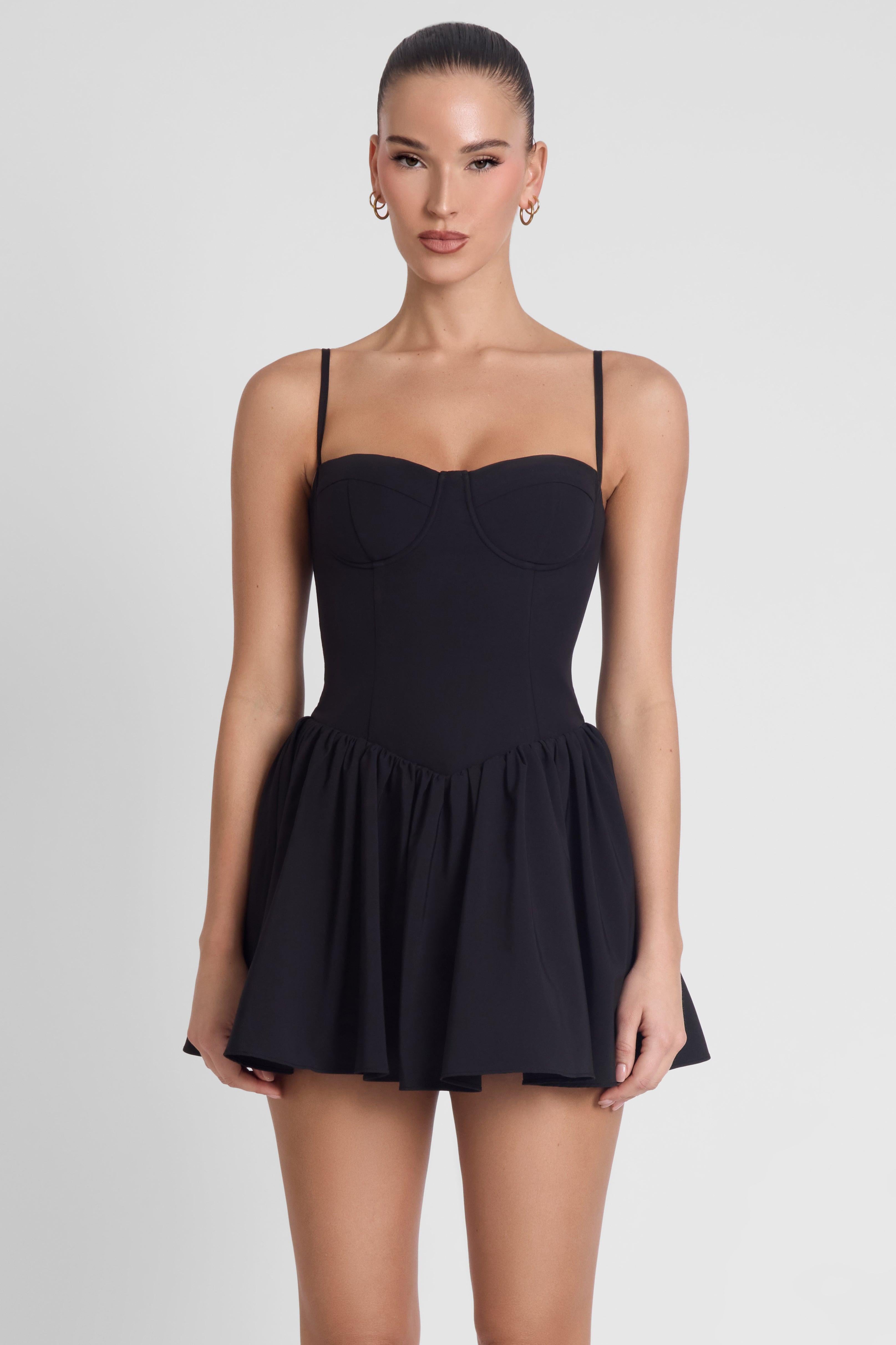 Black Bellini Bustier Mini Dress ICYBOO