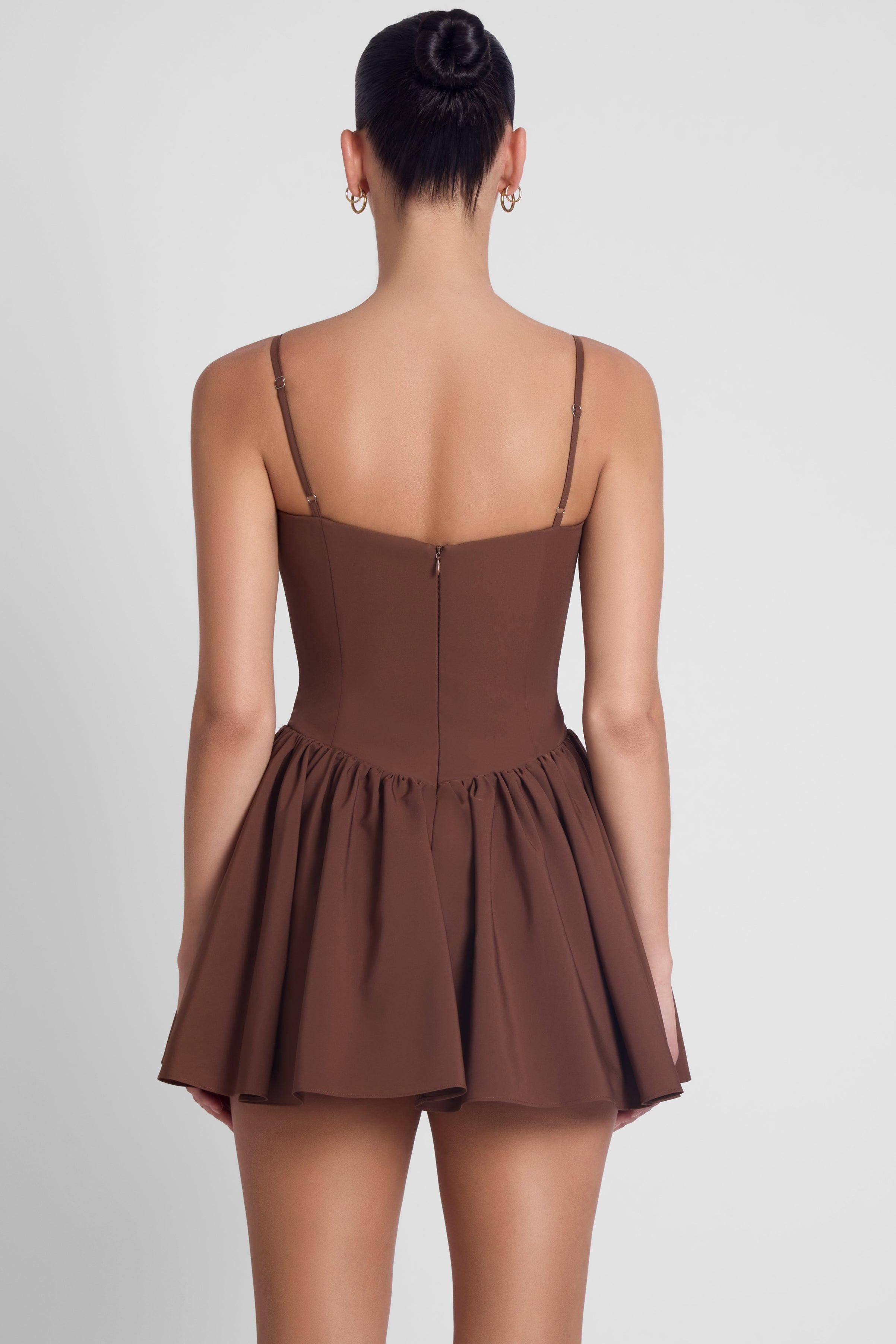 Brown Bellini Bustier Mini Dress ICYBOO