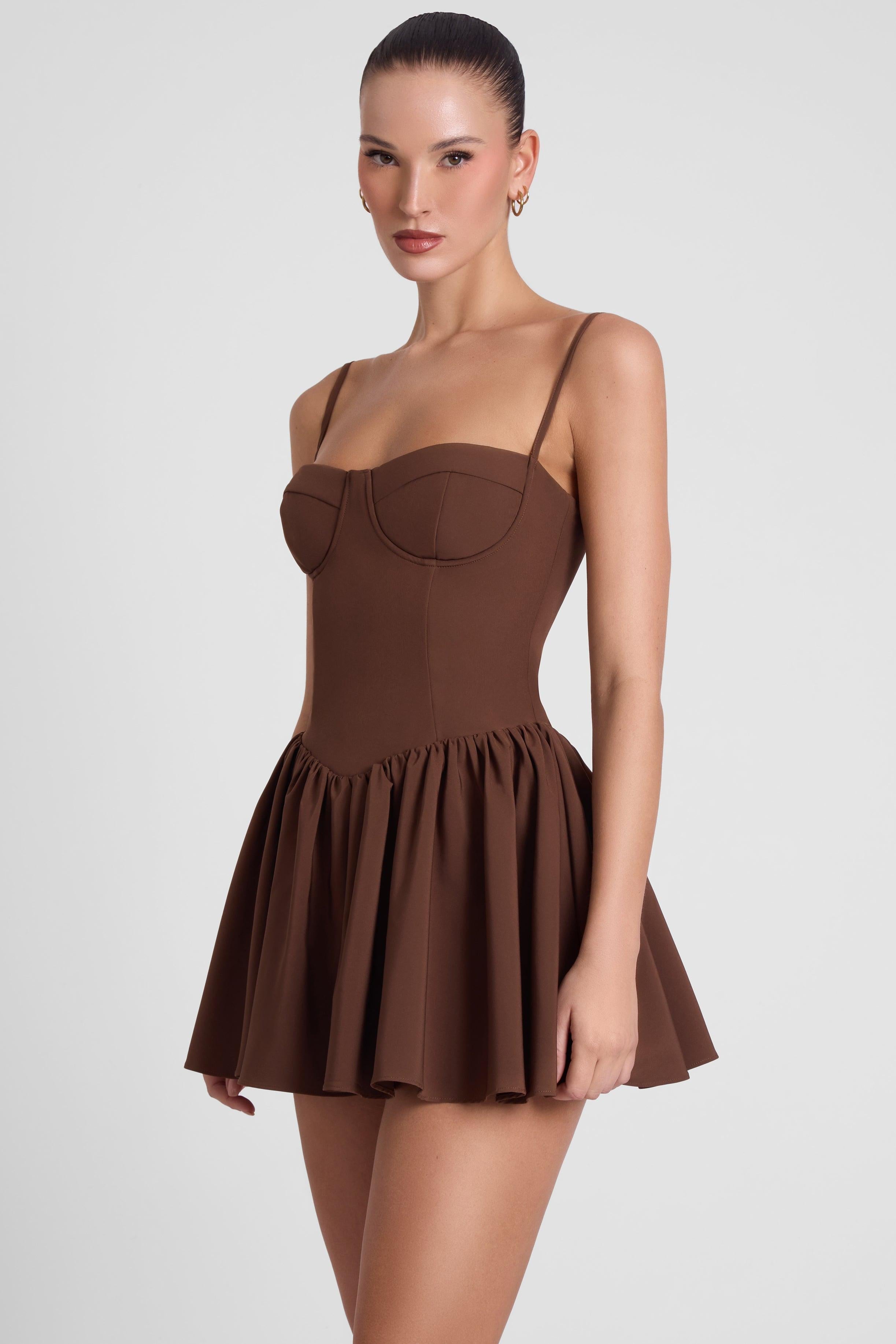 Brown Bellini Bustier Mini Dress ICYBOO