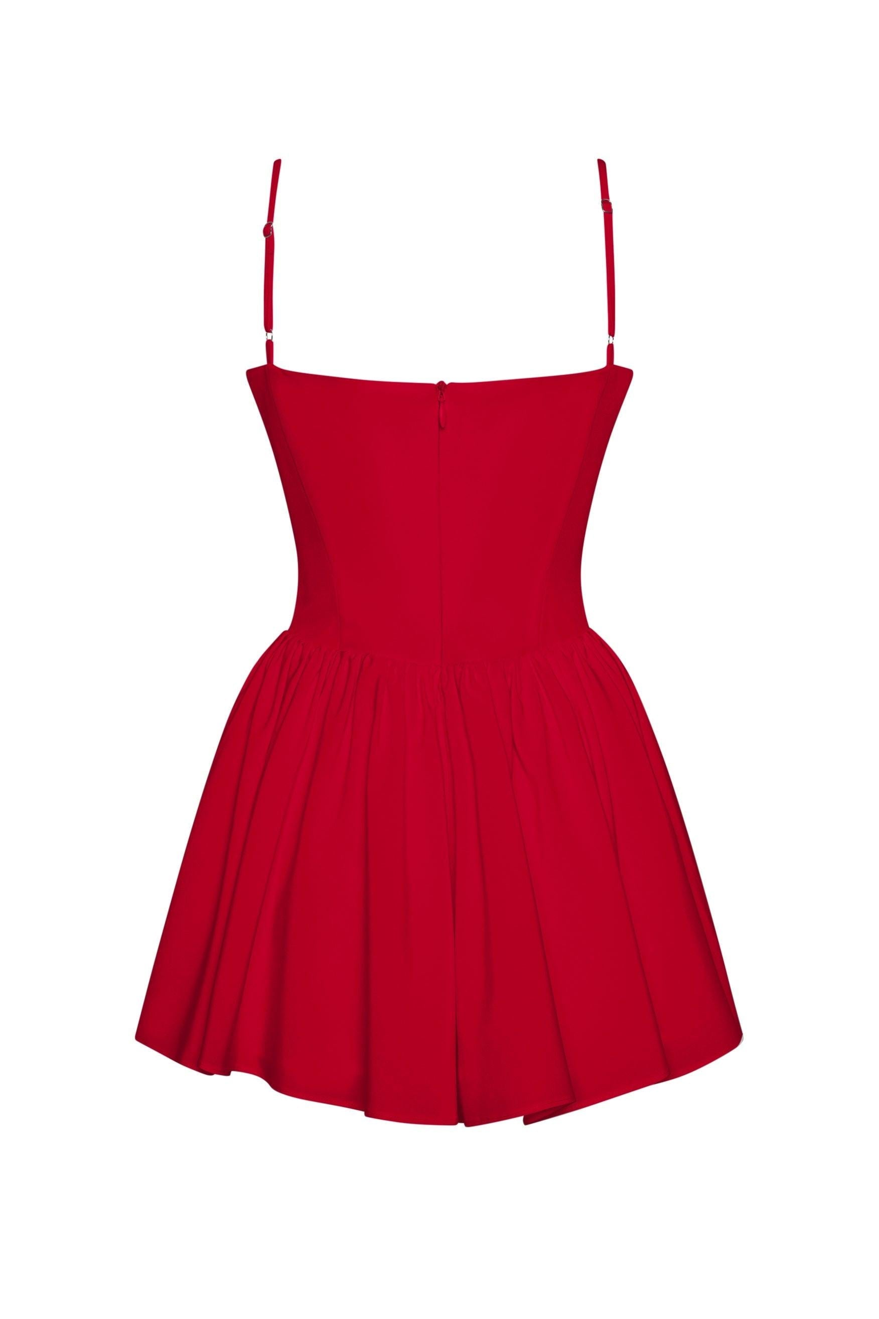 Red Bellini Bustier Mini Dress ICYBOO