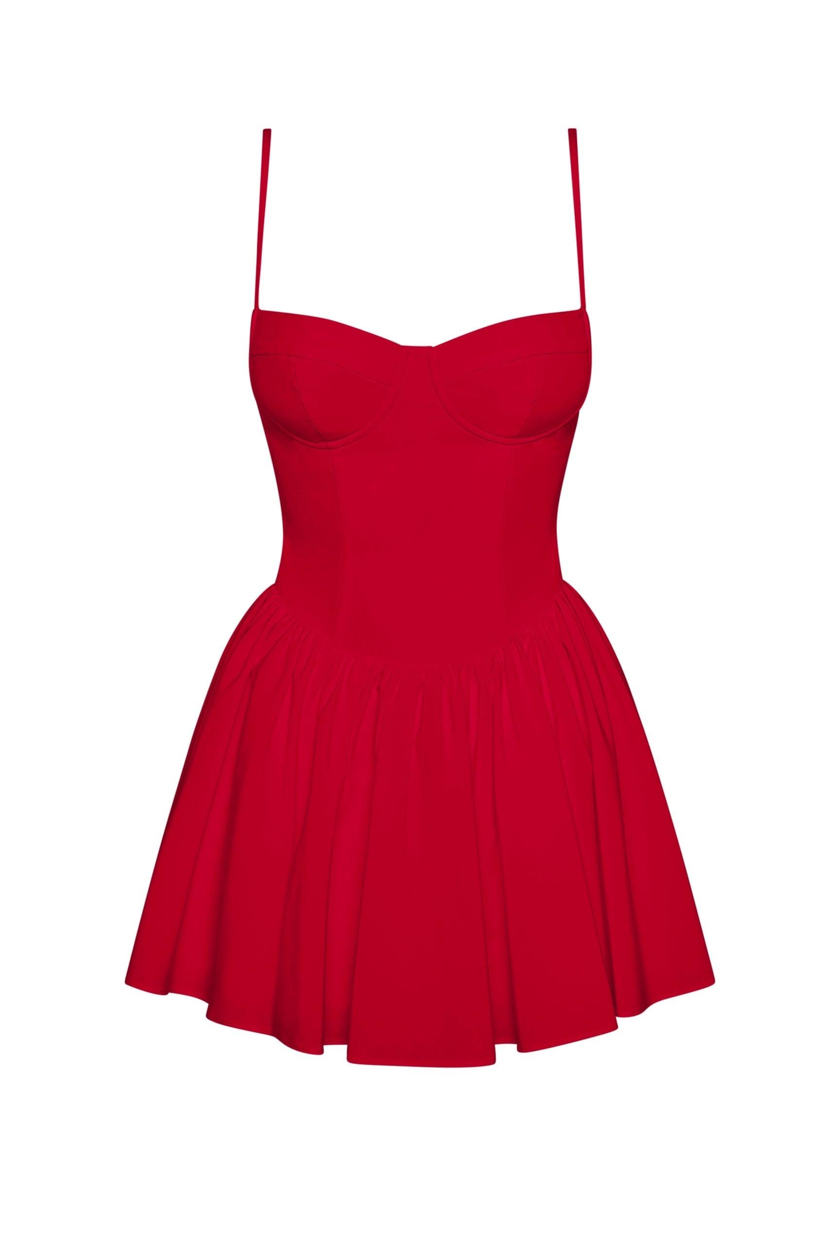 Red Bellini Bustier Mini Dress ICYBOO