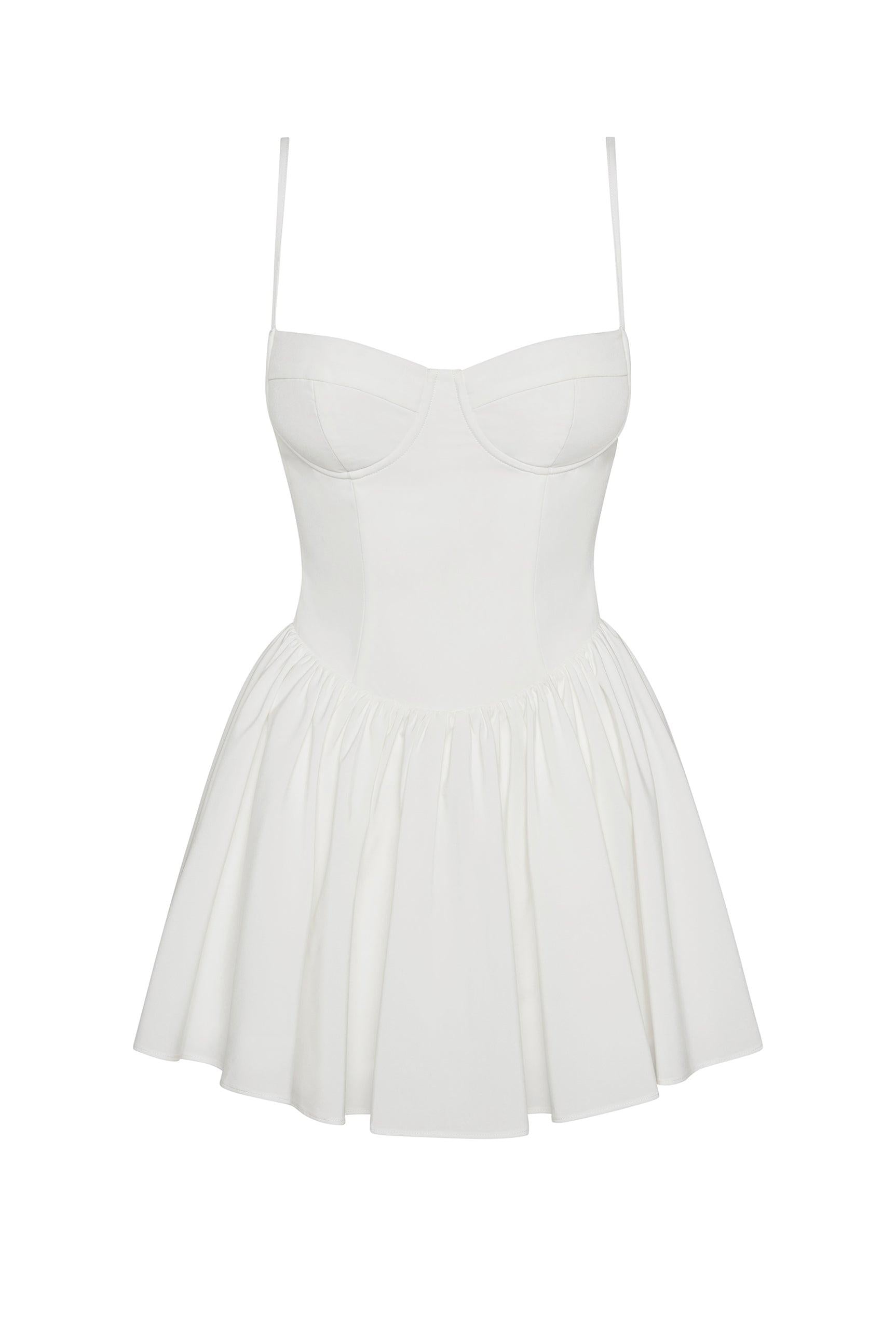 White Bellini Bustier Mini Dress ICYBOO