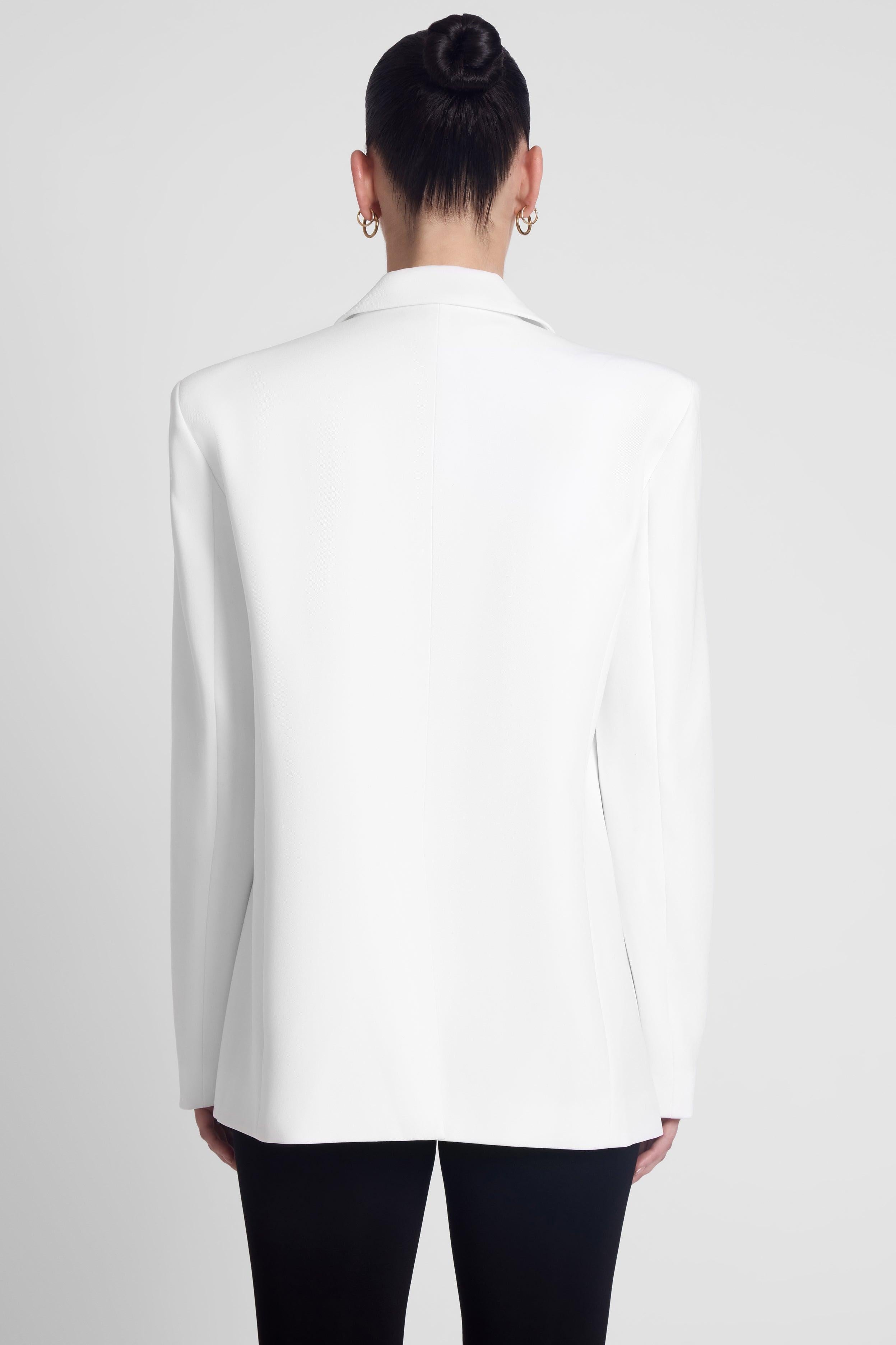 Timeless White Oversized Column Blazer ICYBOO