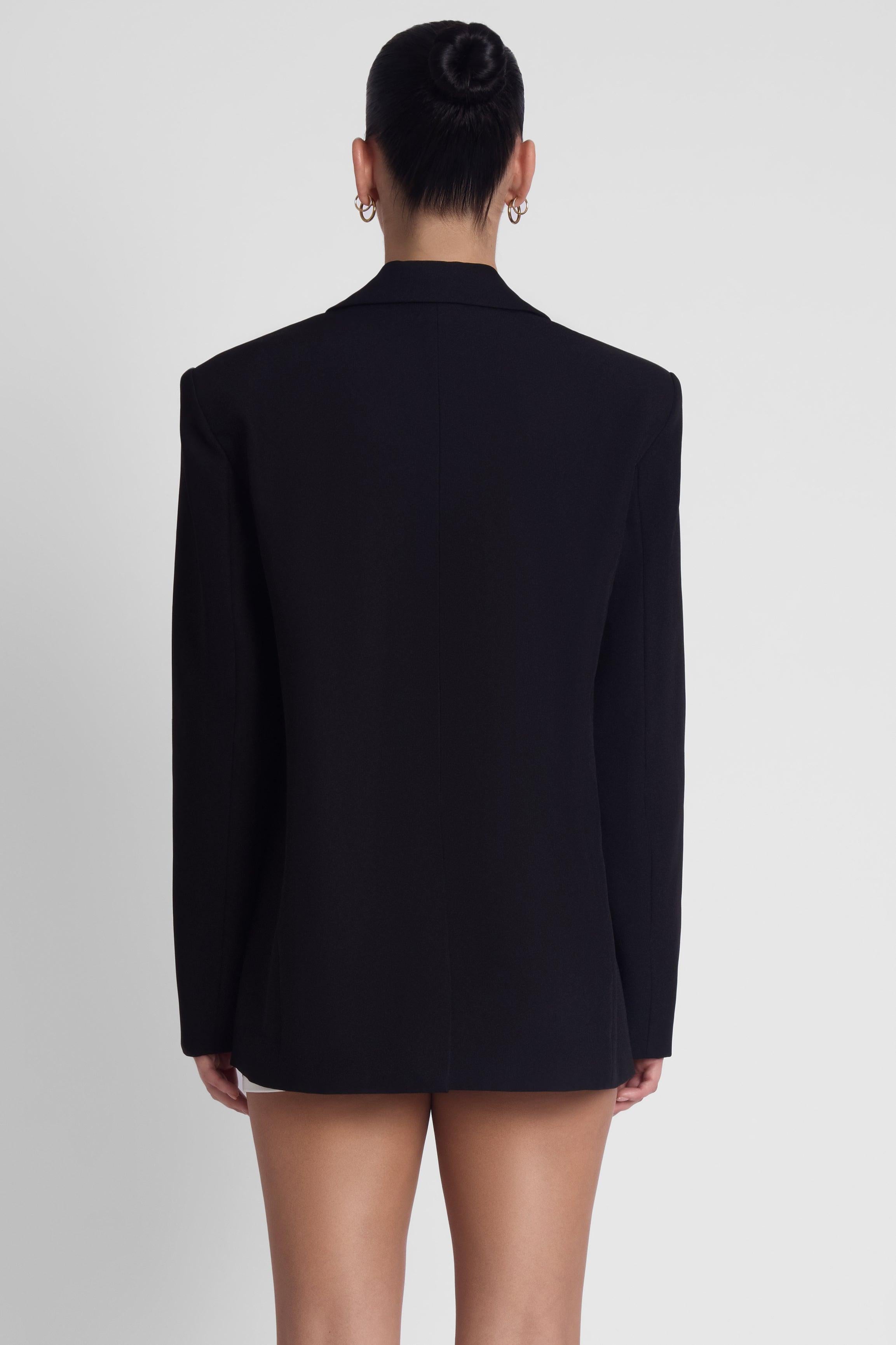 Timeless Black Oversized Column Blazer ICYBOO
