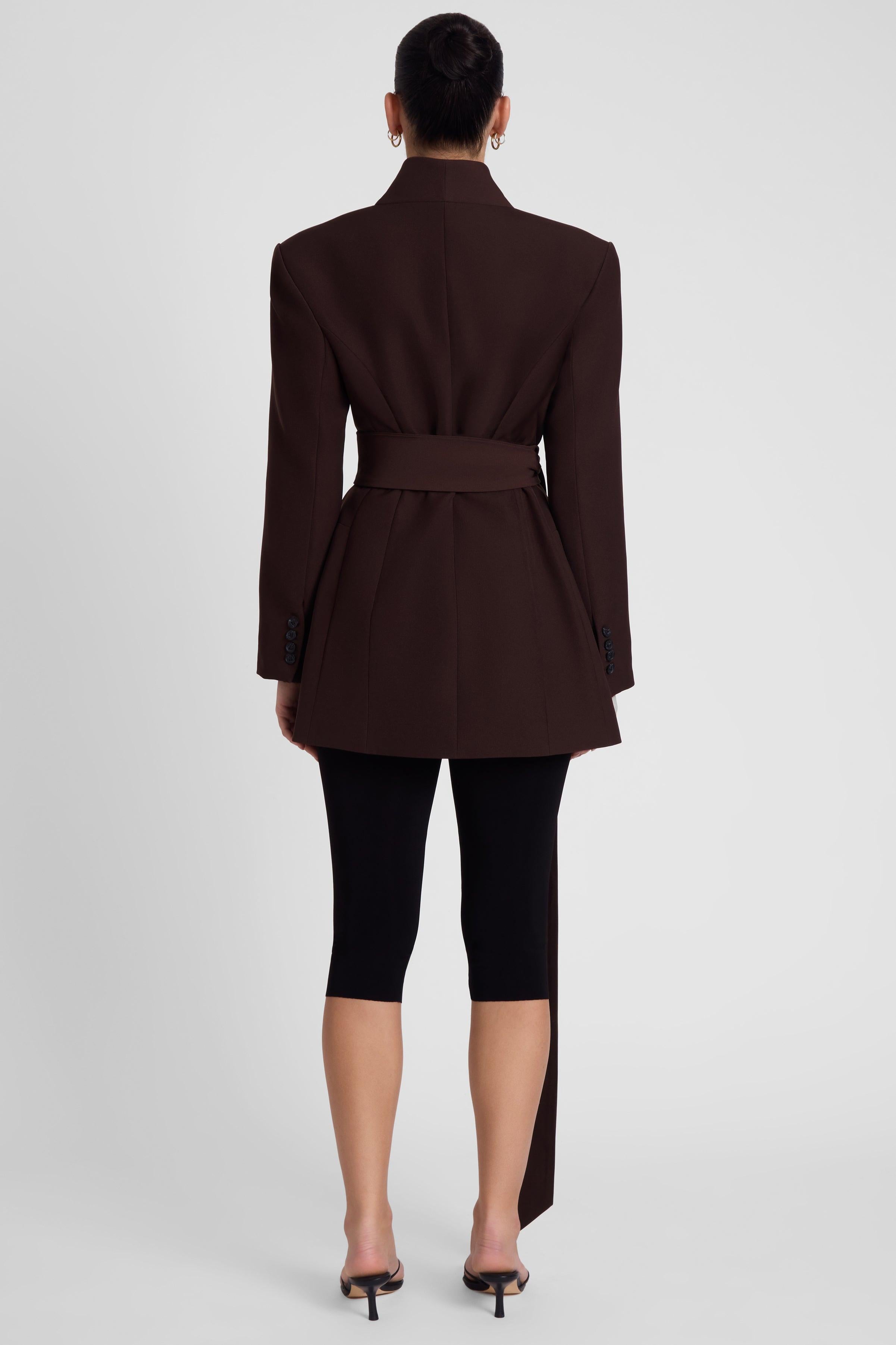 Cairo Belted Hourglass Coat - Rich Chocolate Brown ICYBOO