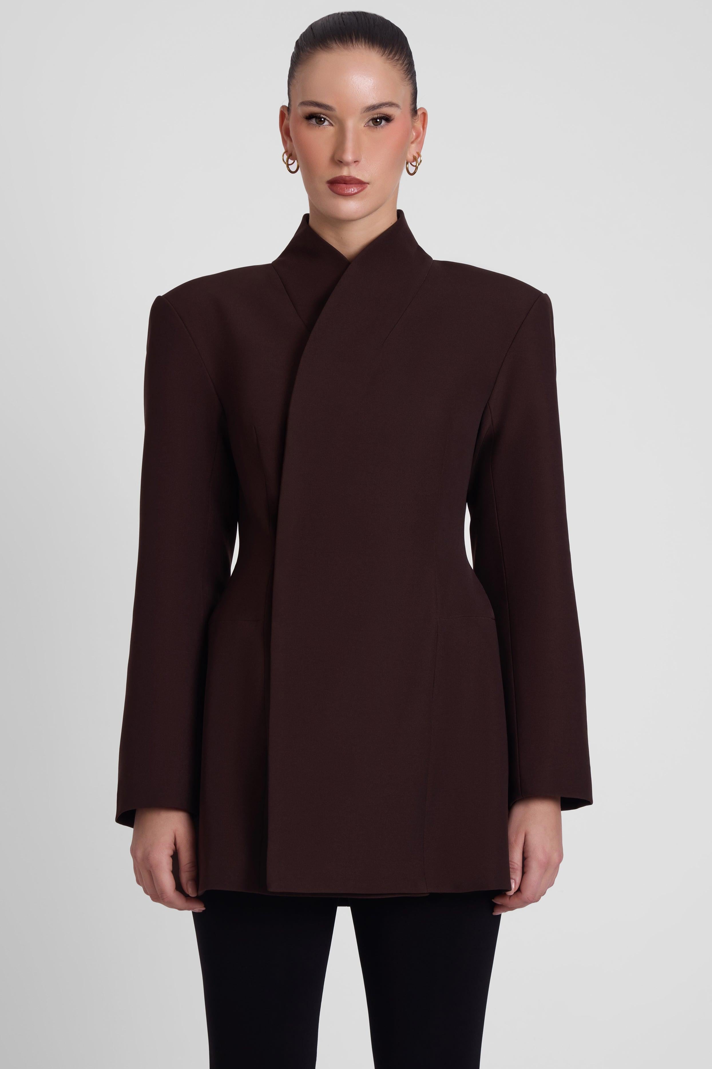 Cairo Belted Hourglass Coat - Rich Chocolate Brown ICYBOO