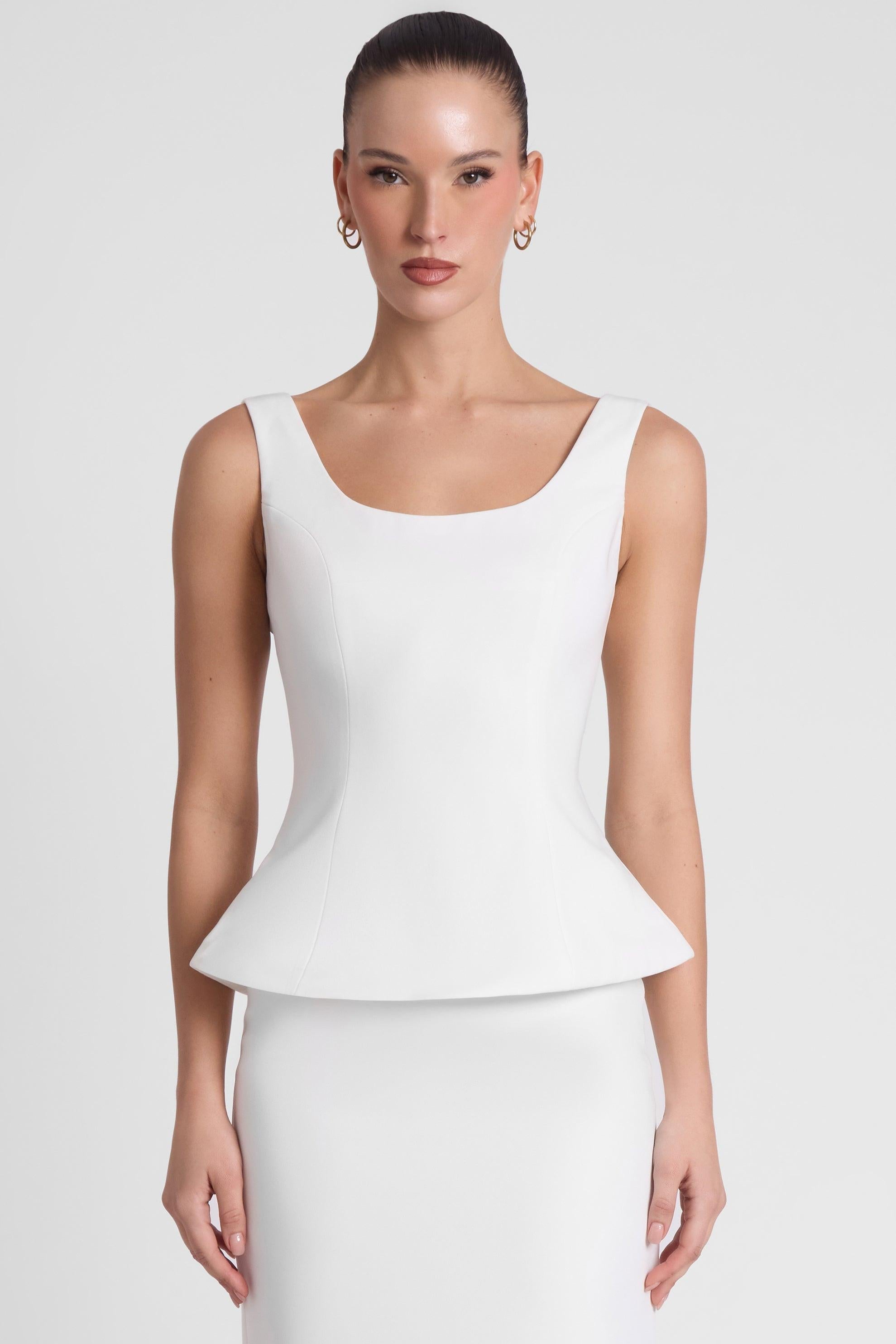 Calesia White Contour Bustier Top ICYBOO