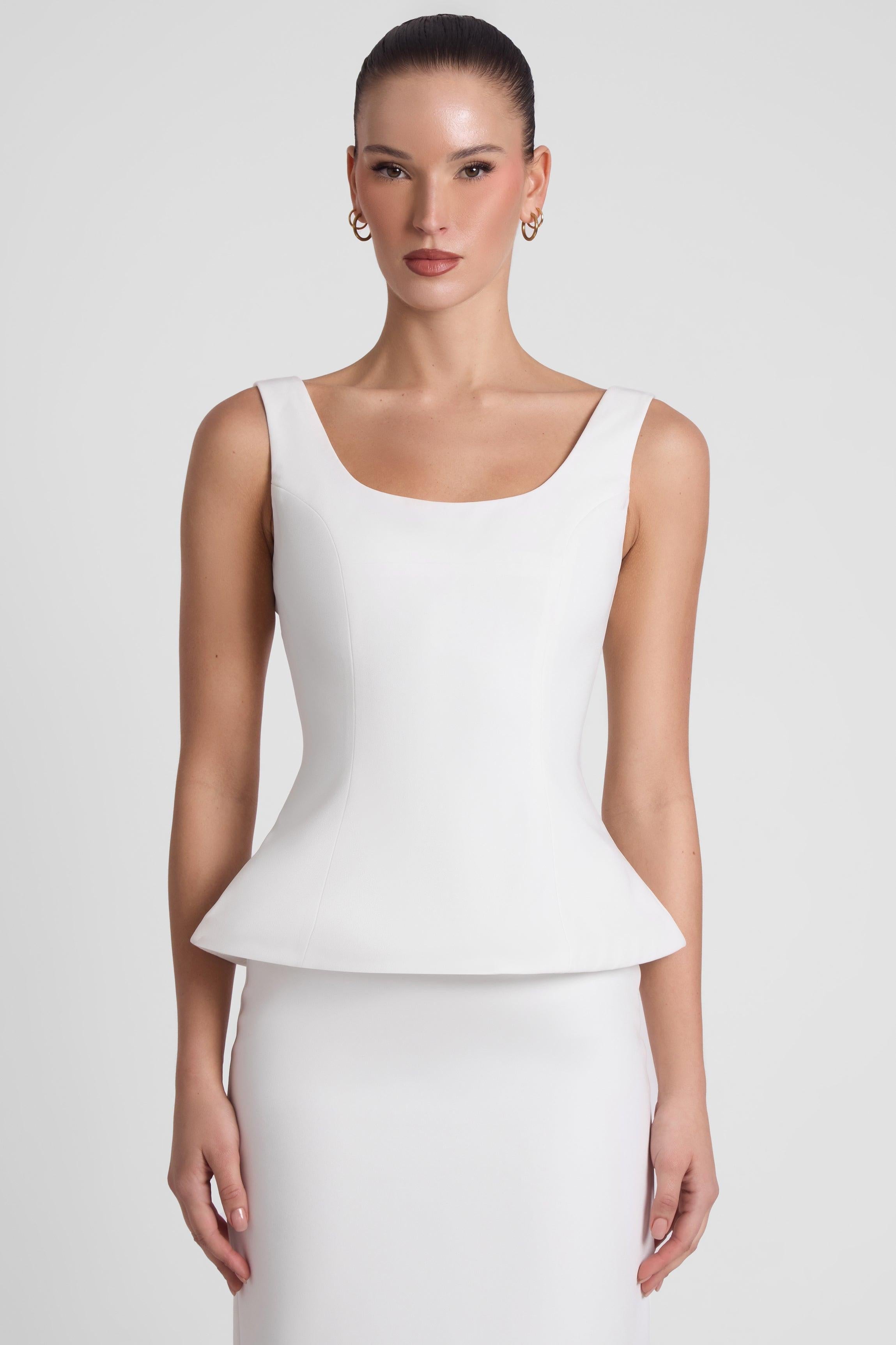 Calesia White Contour Bustier Top ICYBOO
