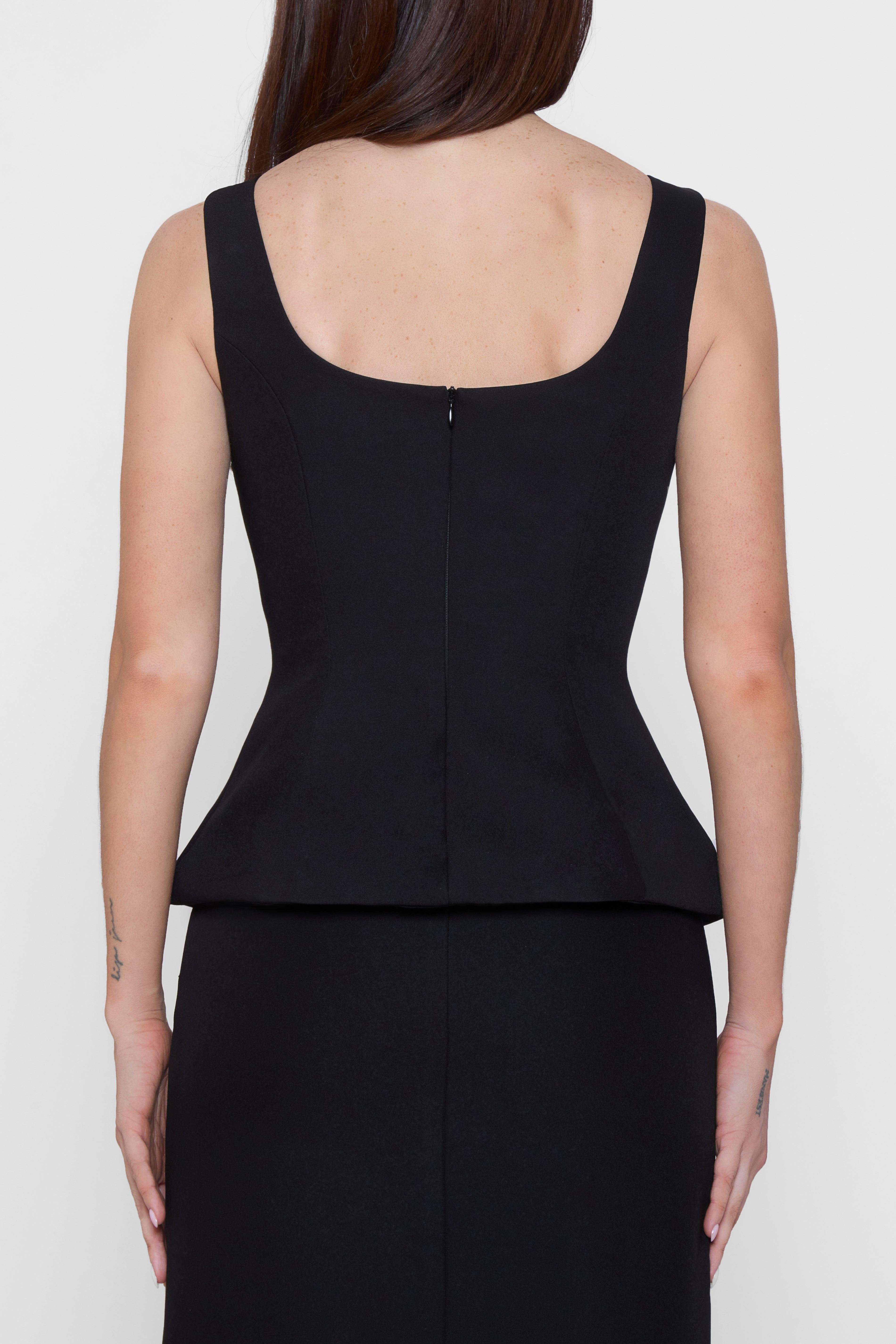 Calesia Black Contour Bustier Top ICYBOO