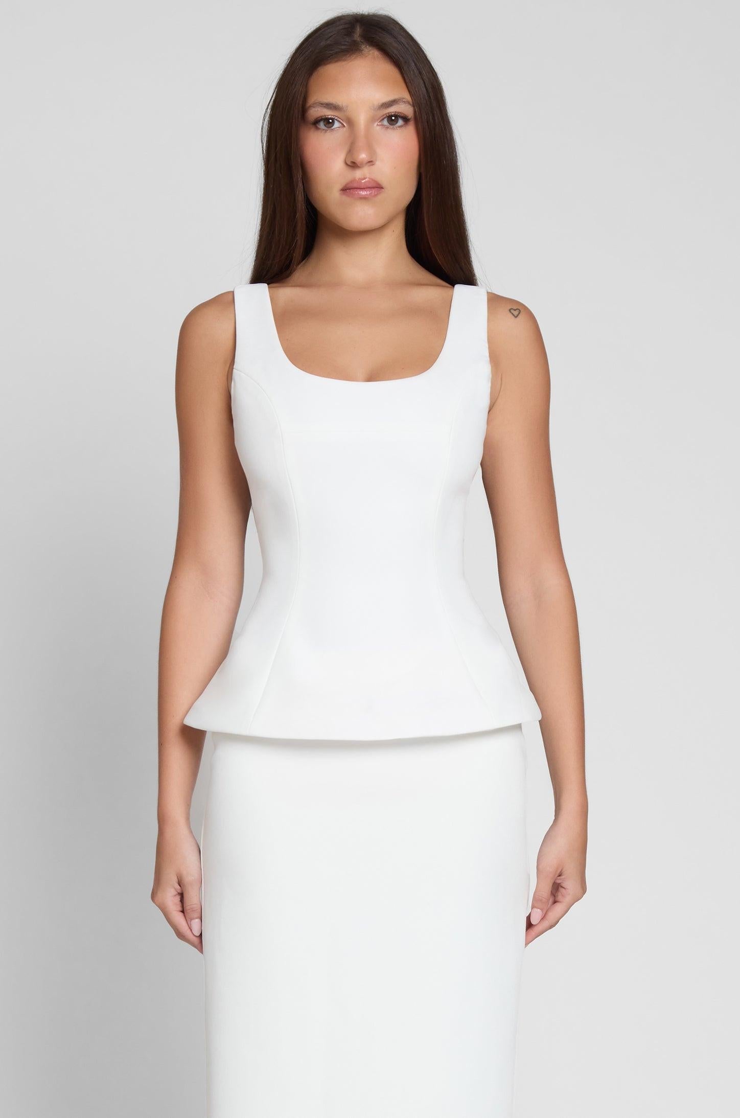 Calesia White Contour Bustier Top ICYBOO