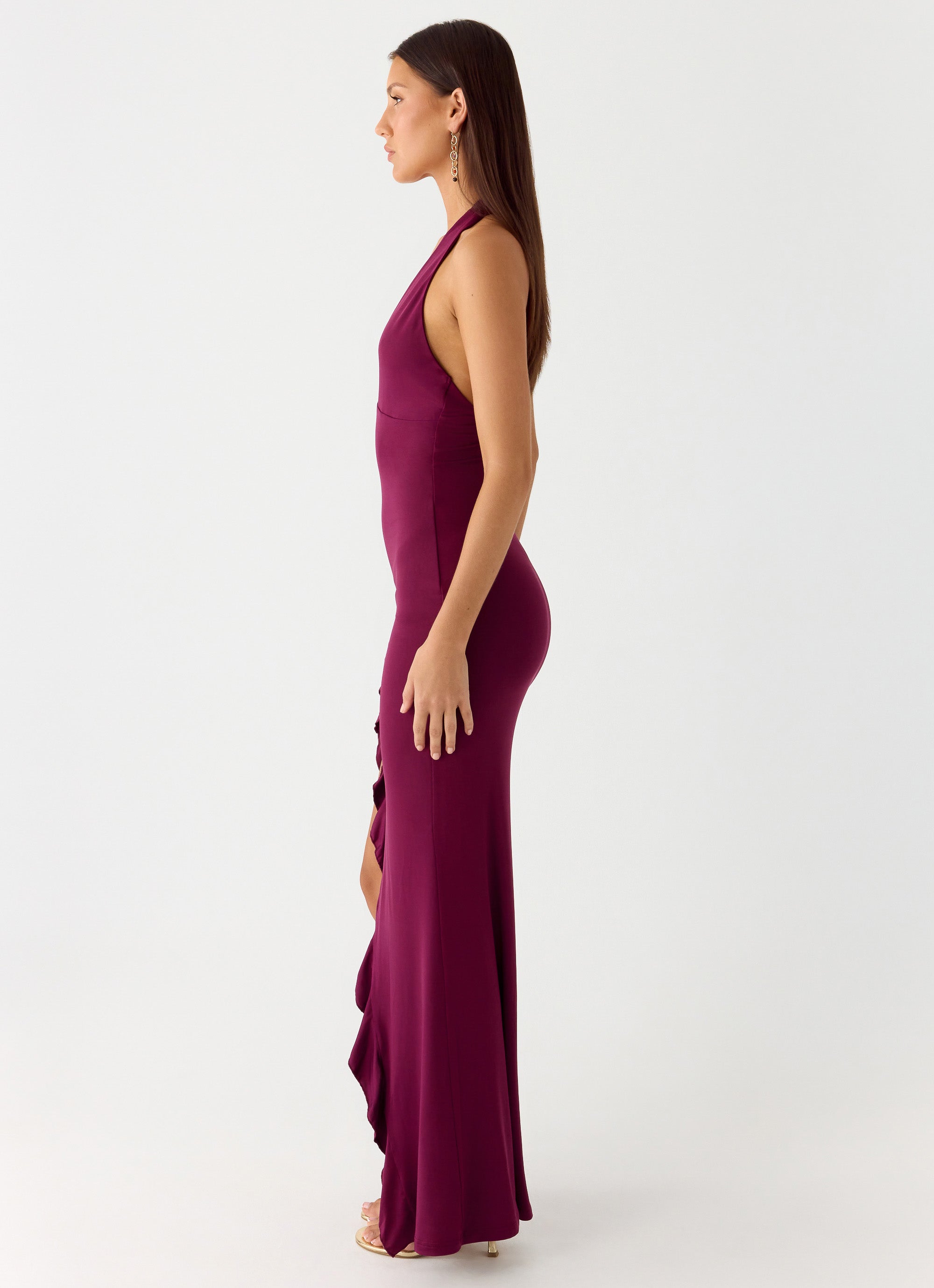 Charmed Maxi Dress - Plum Open Back - ICYBOO
