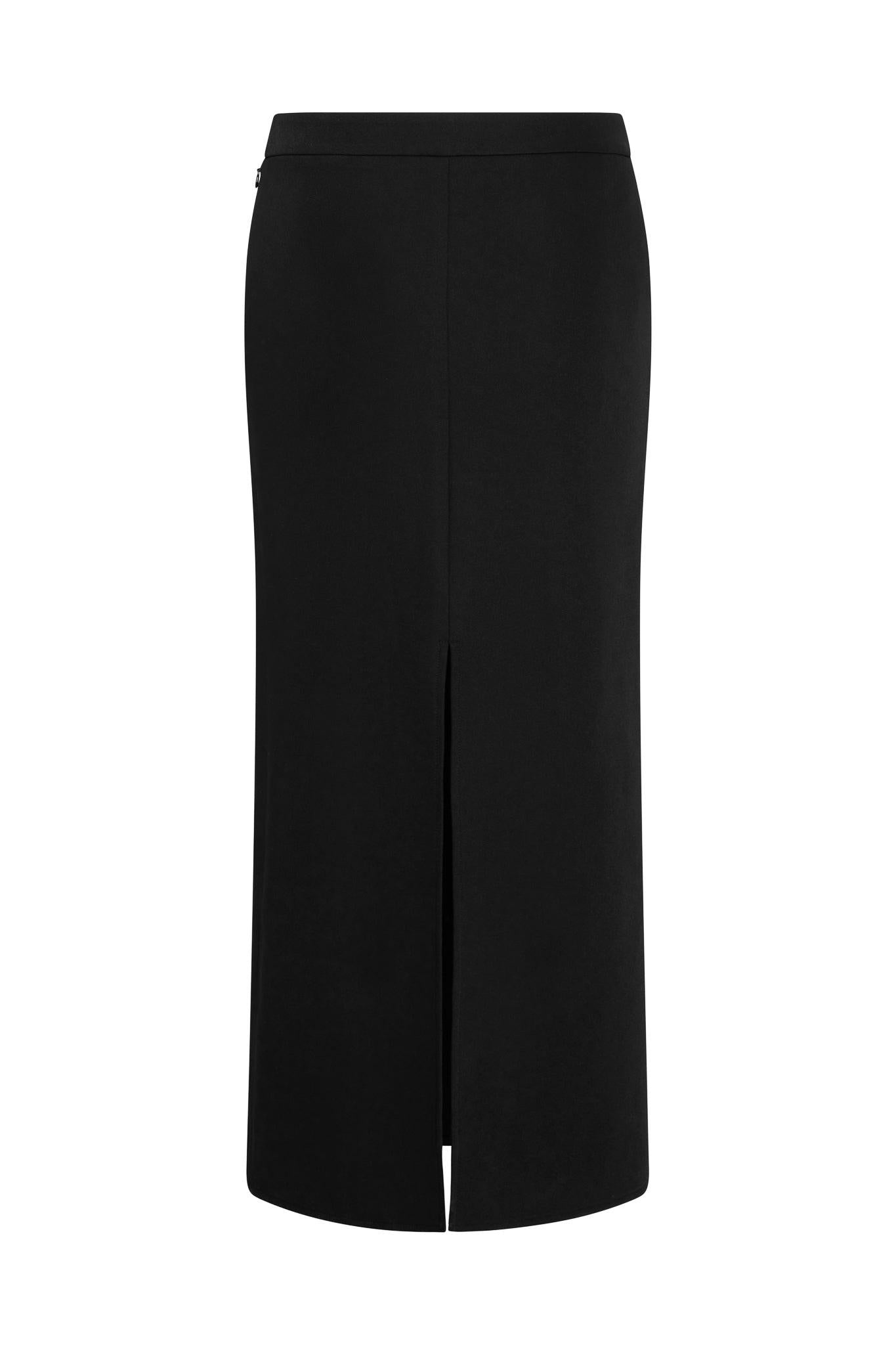 Timeless Black Column Maxi Skirt ICYBOO