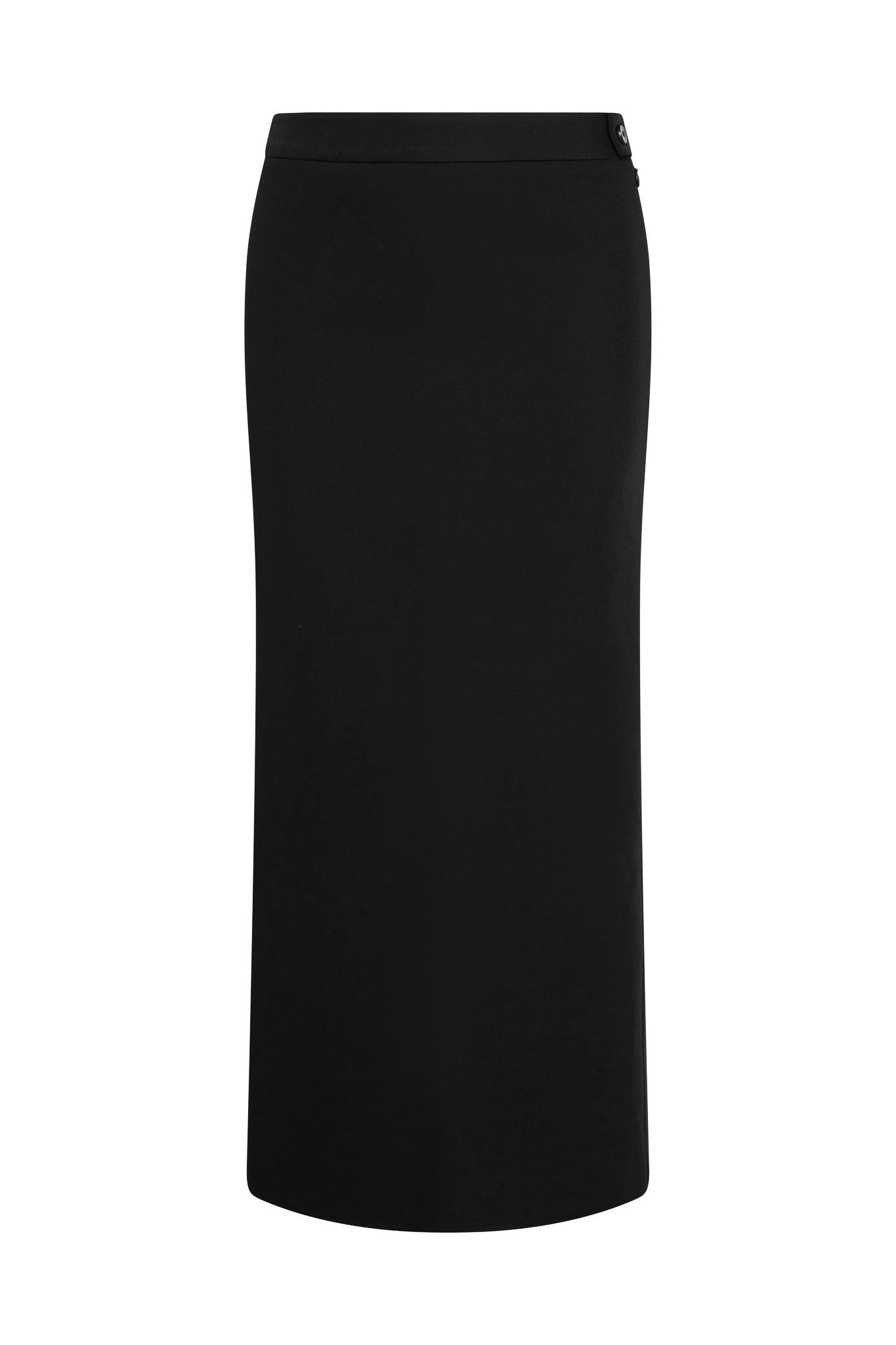 Timeless Black Column Maxi Skirt ICYBOO