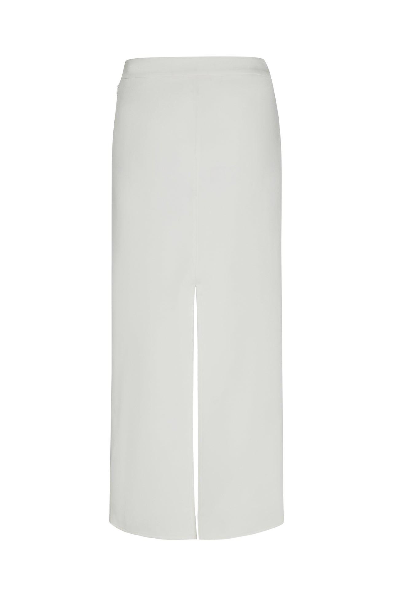 Timeless White Column Maxi Skirt ICYBOO