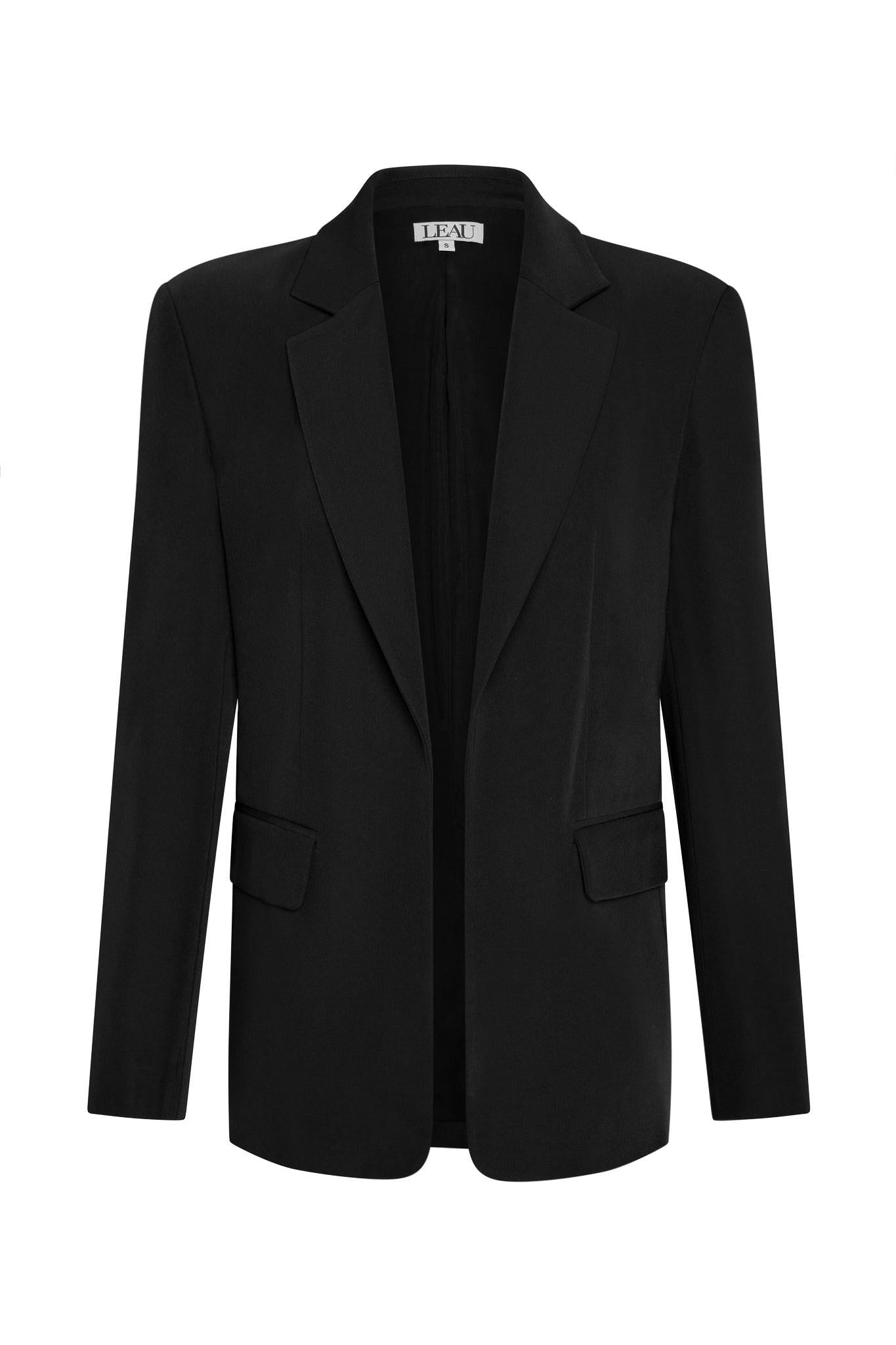 Timeless Black Oversized Column Blazer ICYBOO