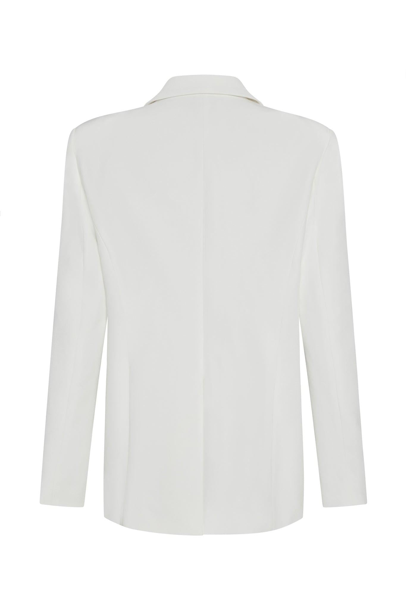 Timeless White Oversized Column Blazer ICYBOO