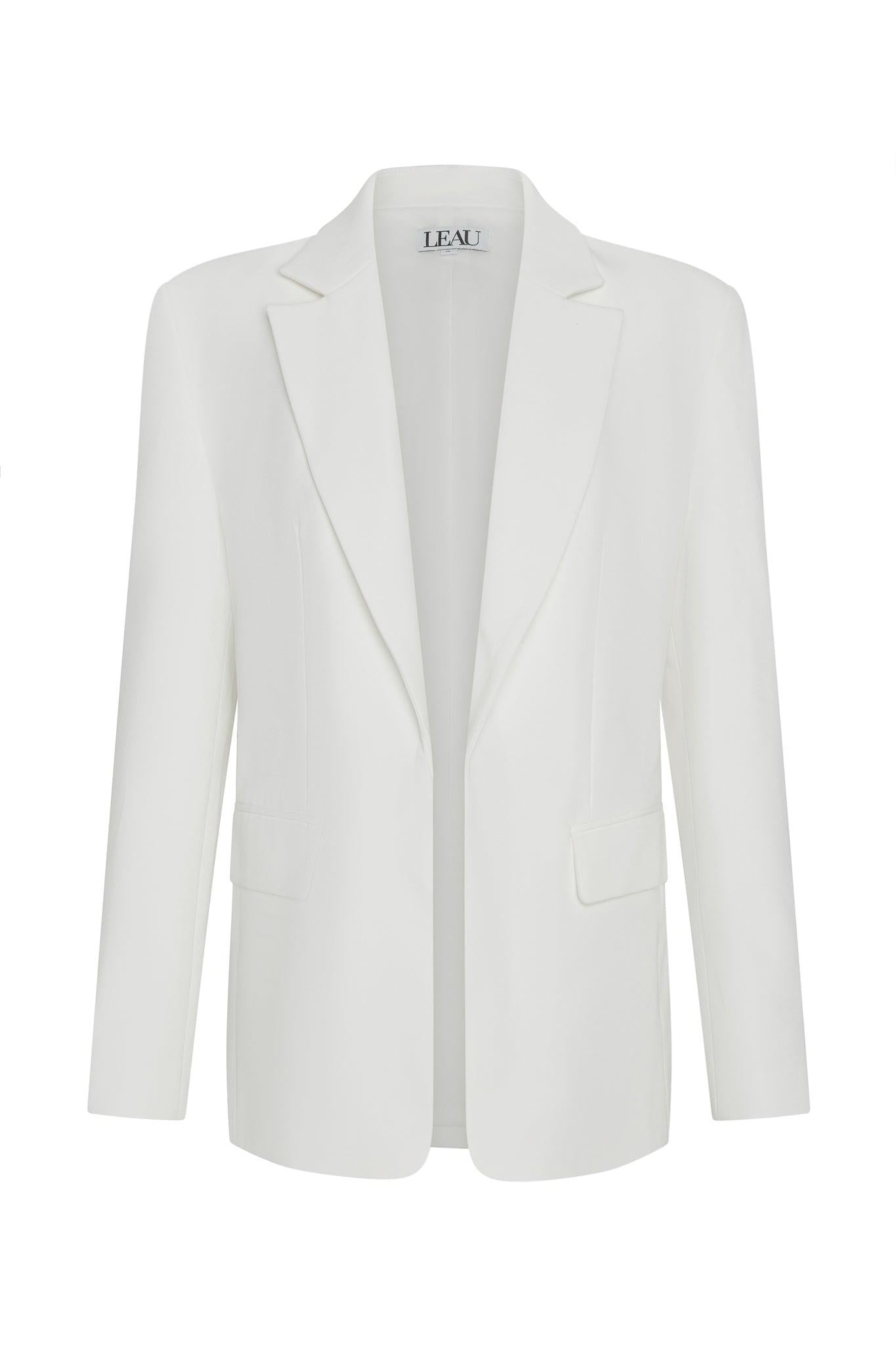 Timeless White Oversized Column Blazer ICYBOO