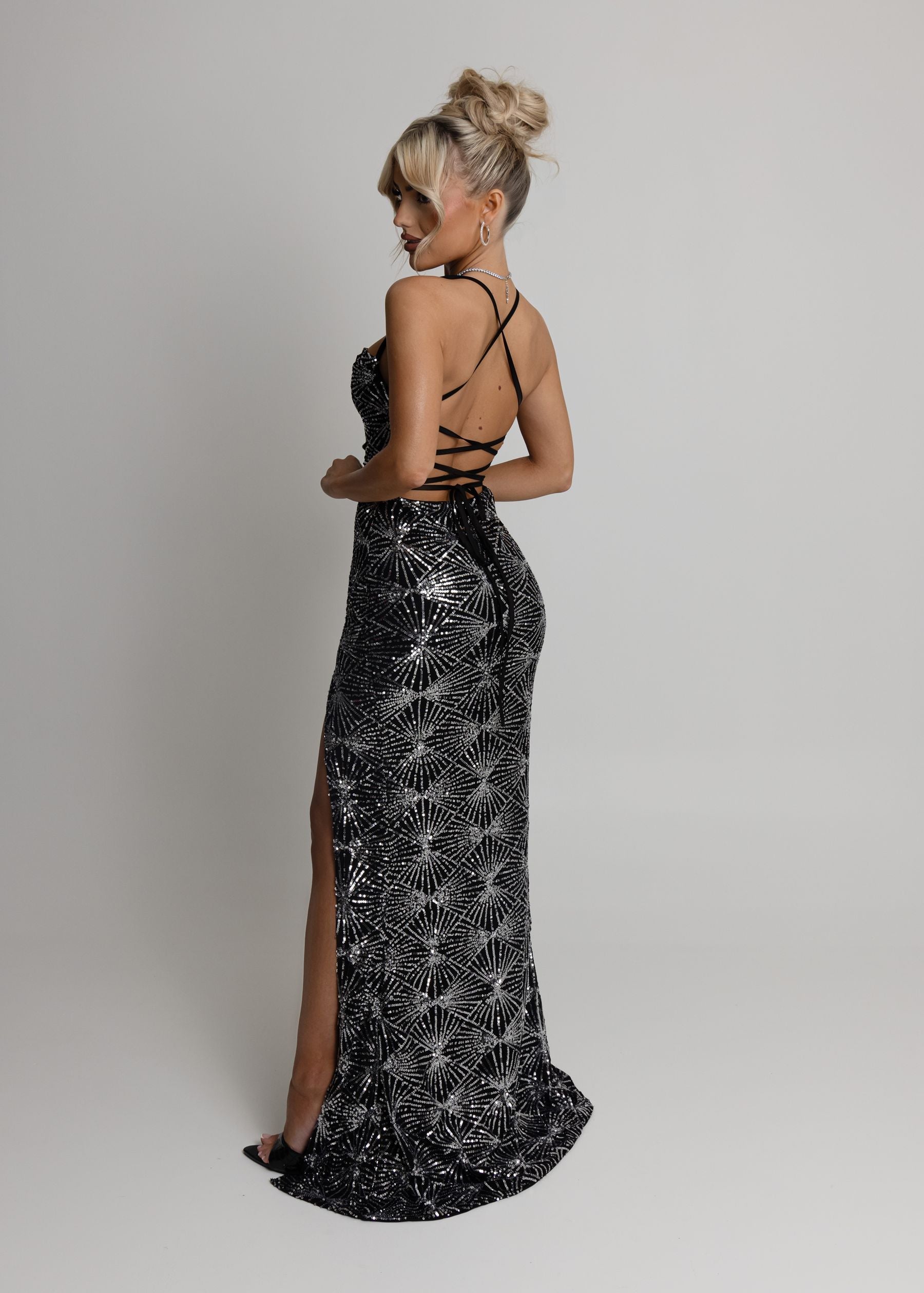 Counting Stars Sequin Gown - Black ICYBOO