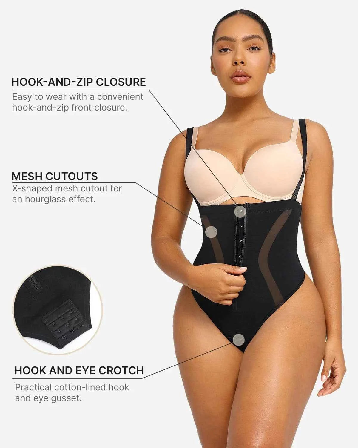 Curve Code™ Sculpting Thong - Black X-Shape Design