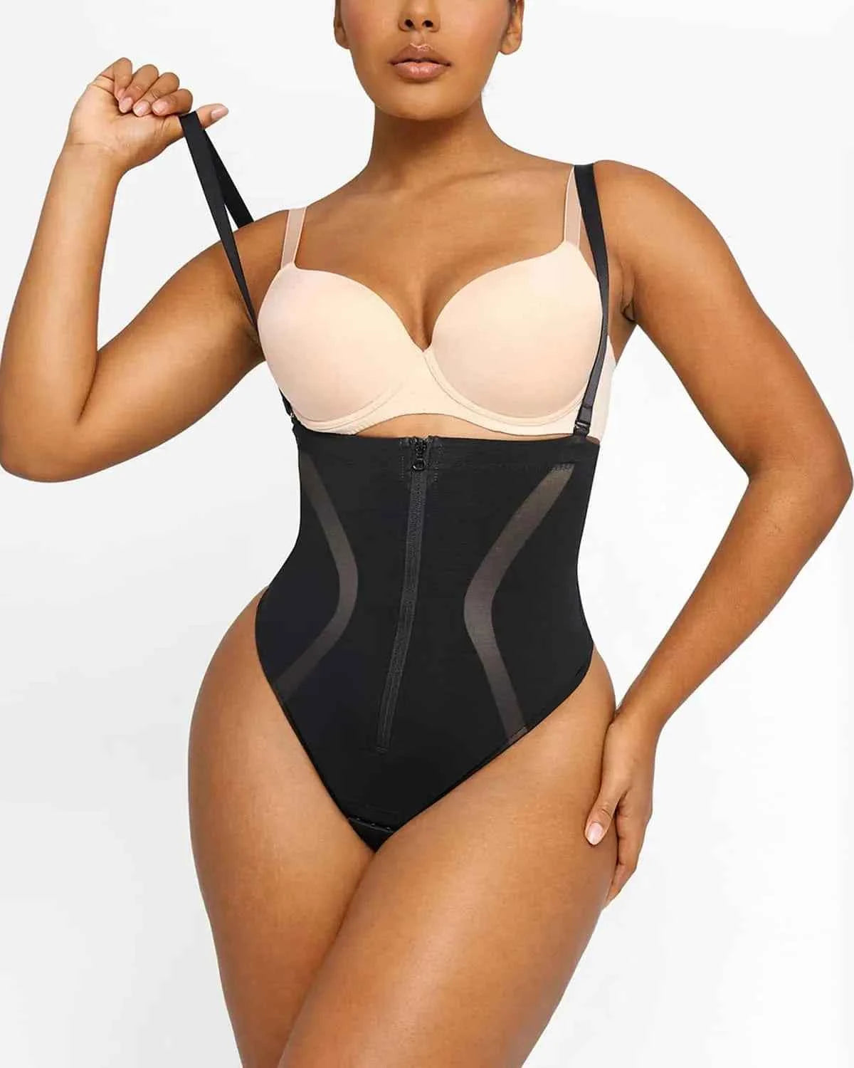 Curve Code™ Sculpting Thong - Black X-Shape Design