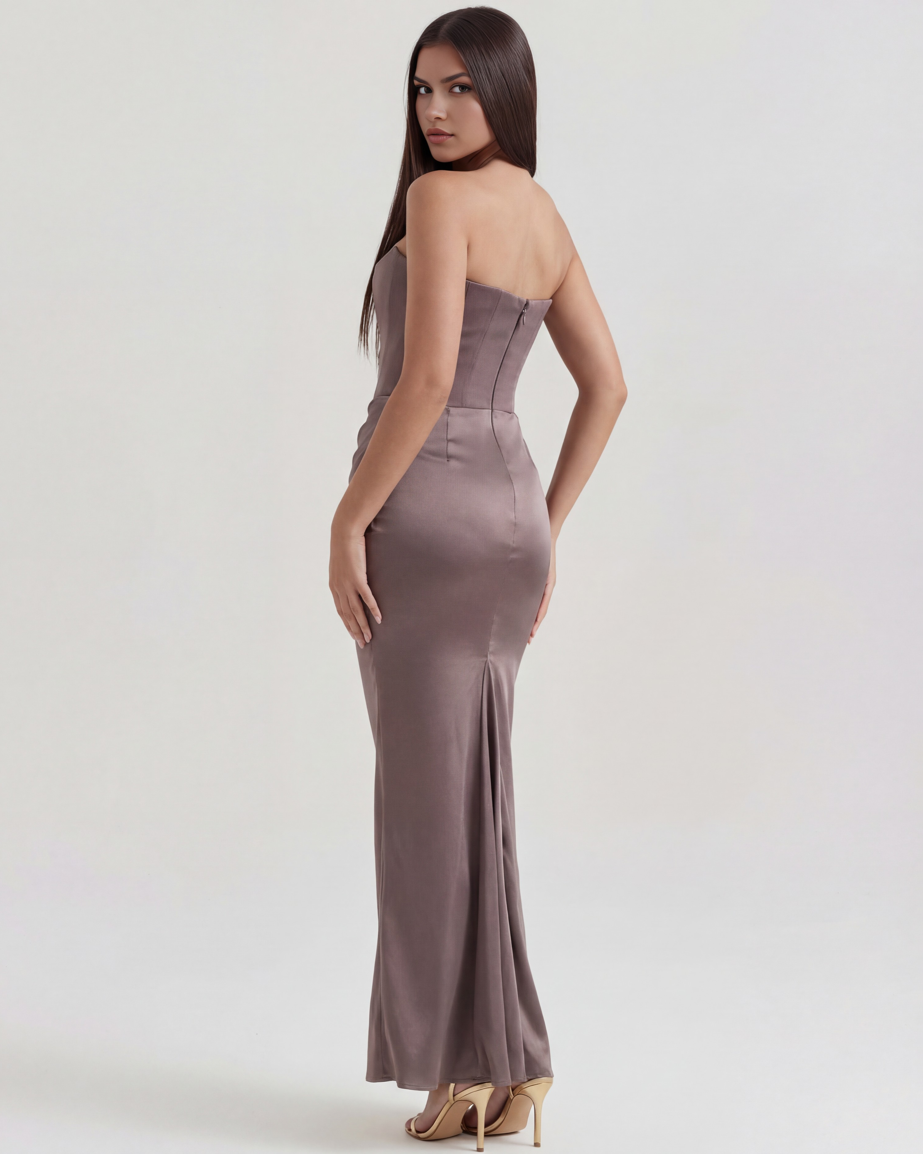 Corset Dress | Almond Muse Style, Stretch Crepe Boned Bodice, Glamorous Events ICYBOO