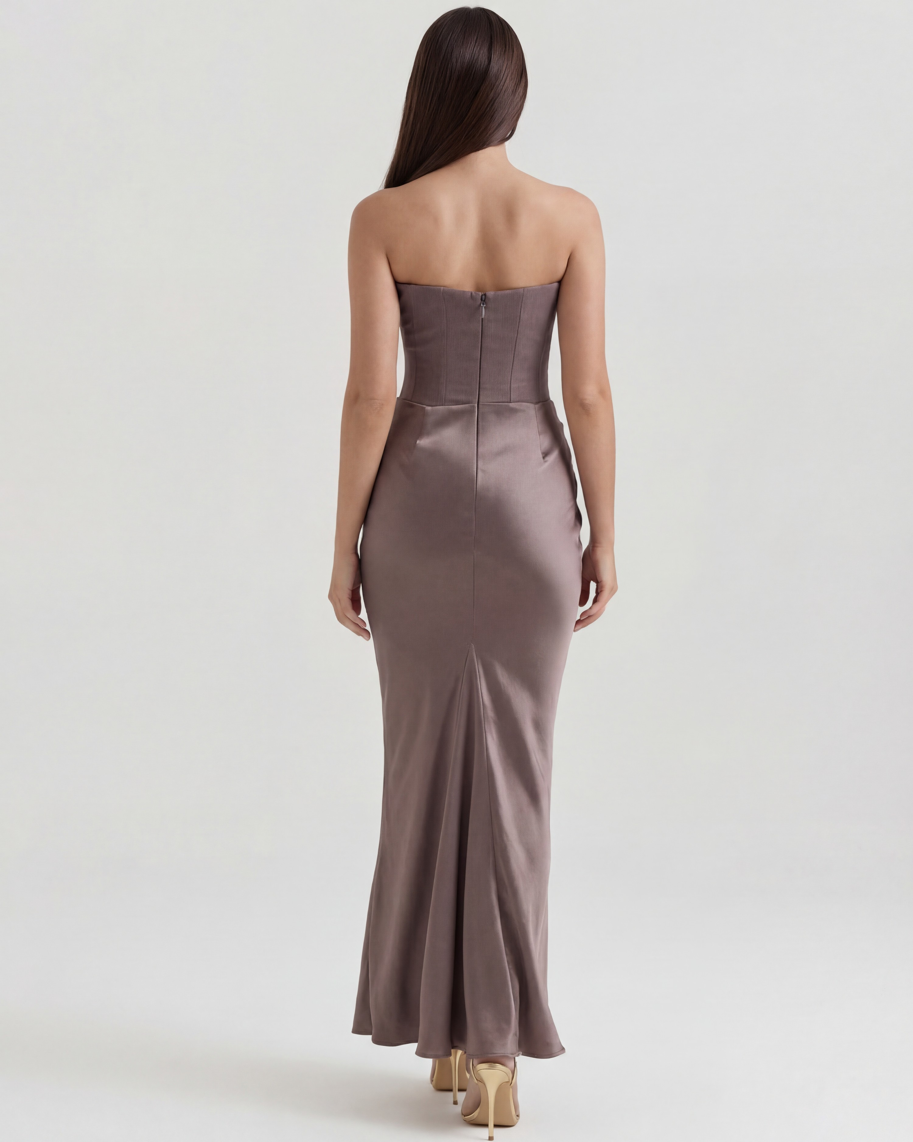 Corset Dress | Almond Muse Style, Stretch Crepe Boned Bodice, Glamorous Events ICYBOO
