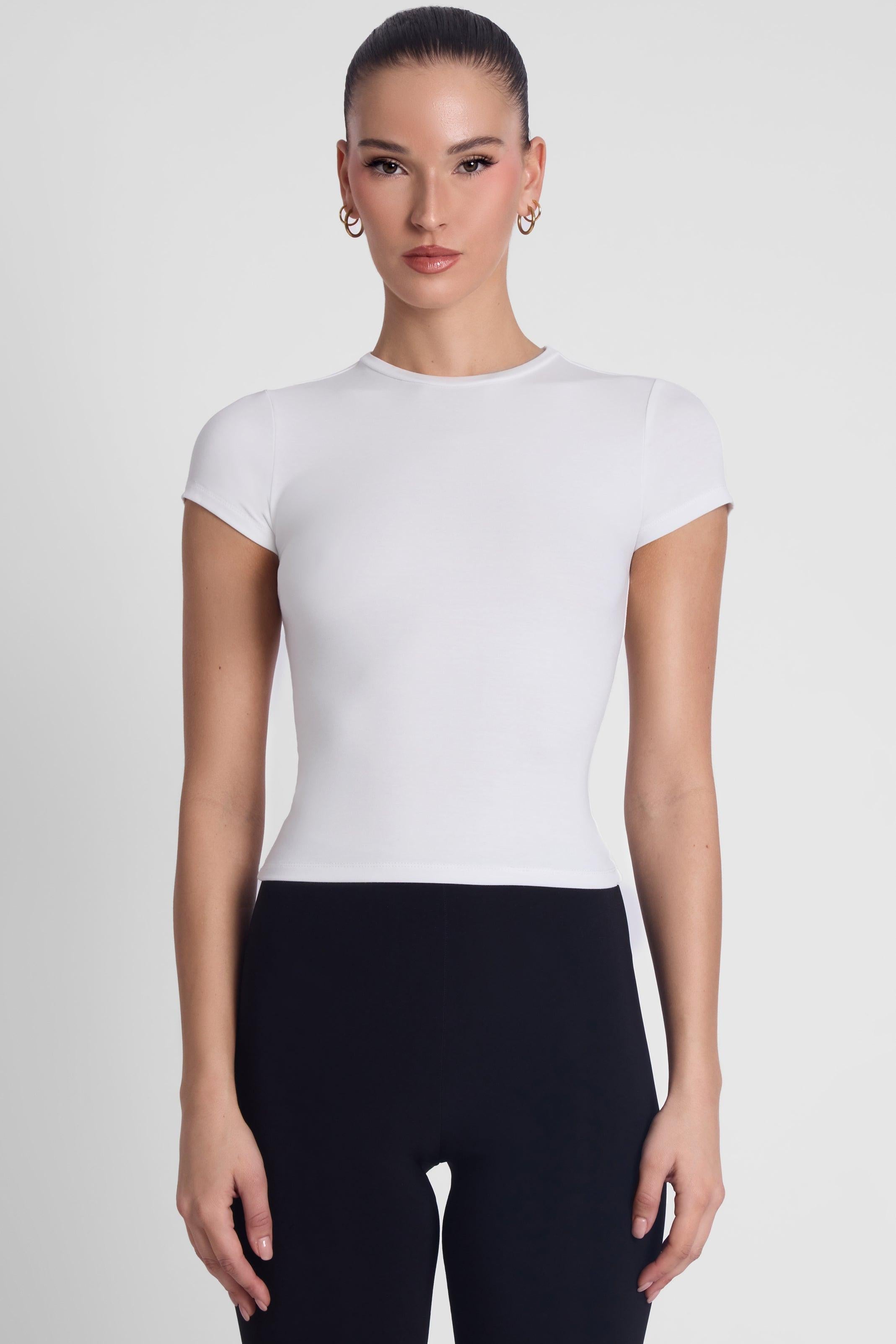 Classic White Short Sleeve Jersey Top ICYBOO