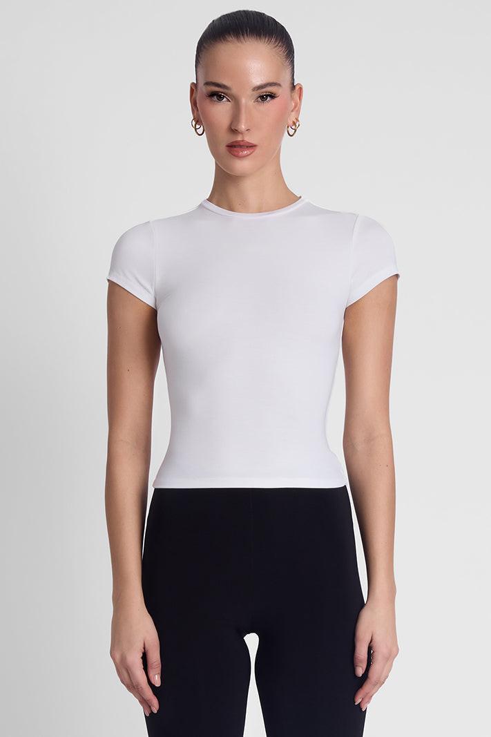 Classic White Short Sleeve Jersey Top ICYBOO