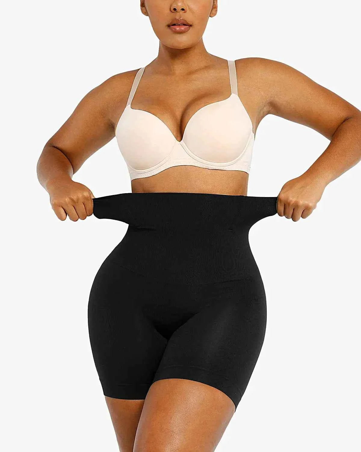 Bare Essentials Eco Seamless Thong - Black High Waist