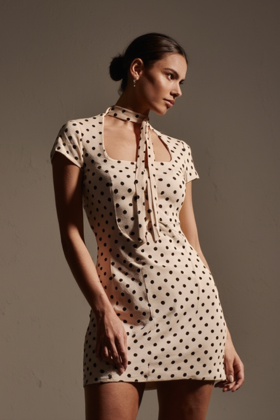 Grace Polka Charm Mini Dress ICYBOO