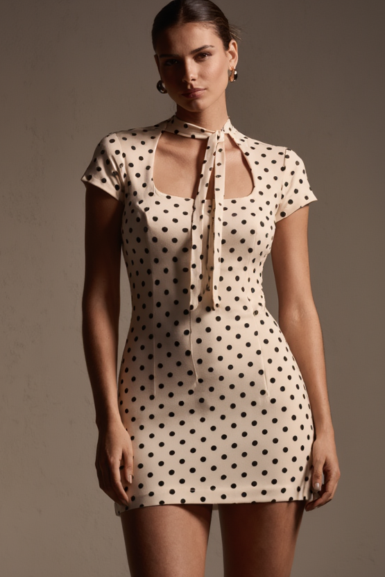 Grace Polka Charm Mini Dress ICYBOO