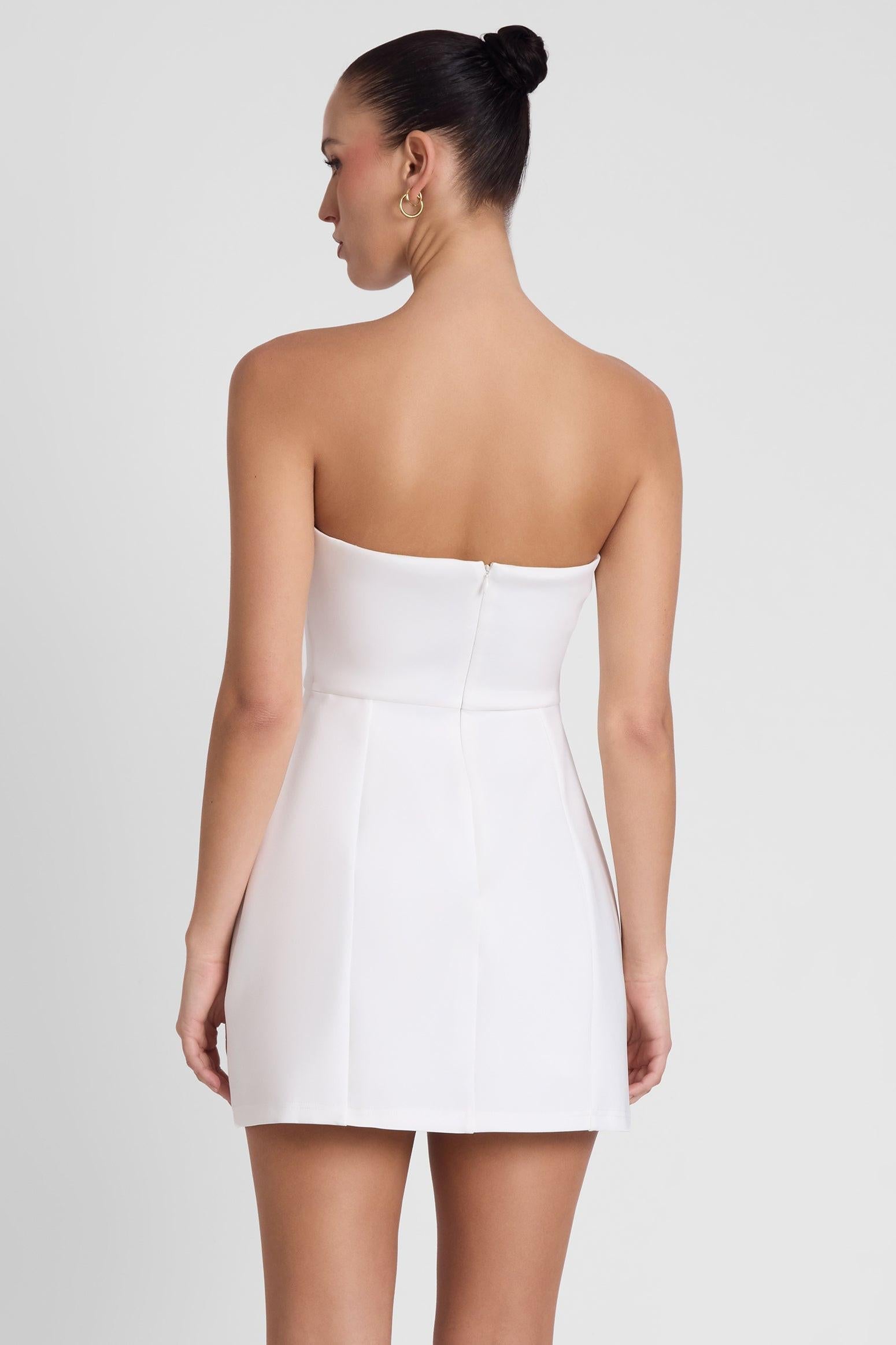 Eres White Strapless Bustier Mini Dress ICYBOO