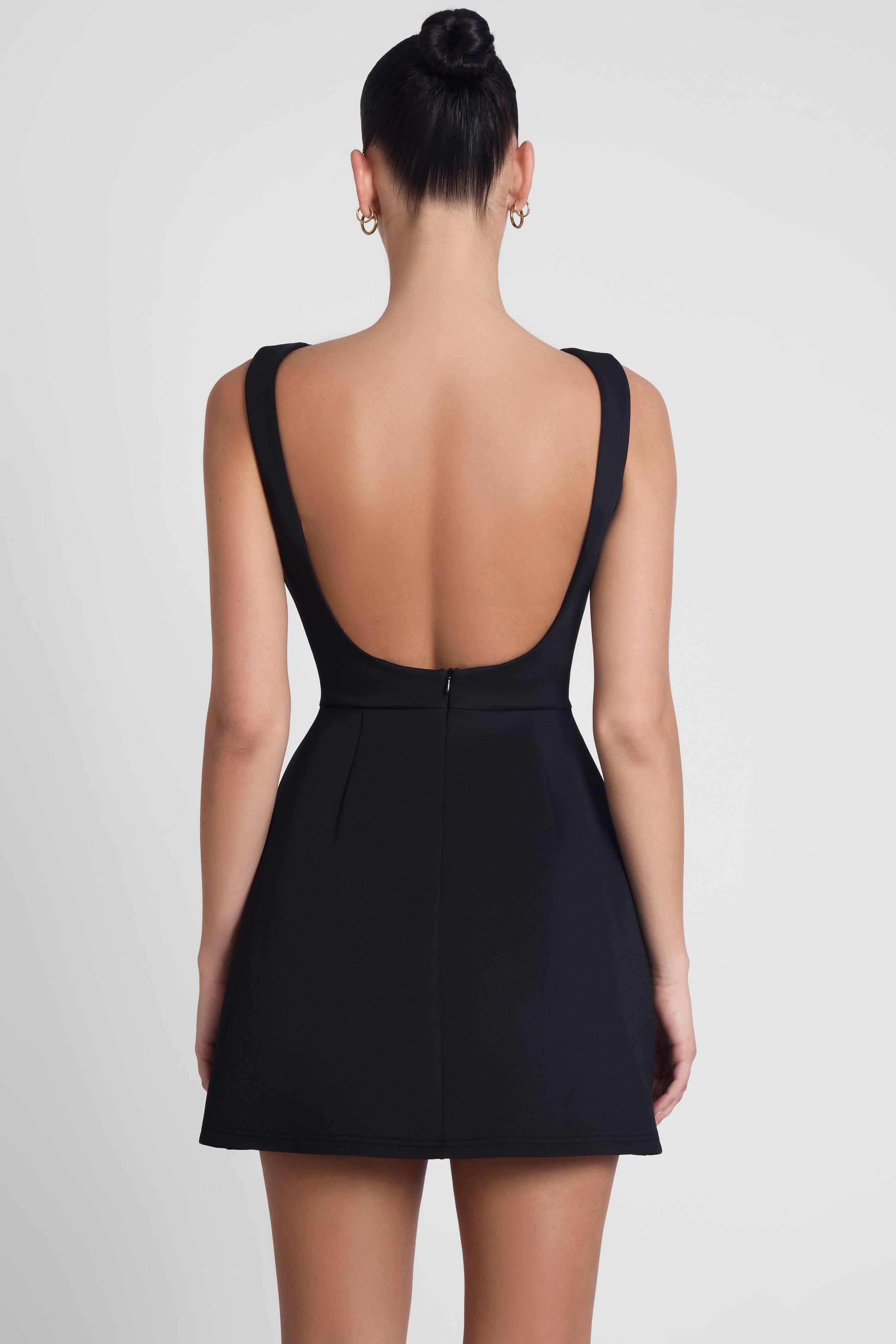 Estelle Black Sleeveless Bustier Mini Dress ICYBOO