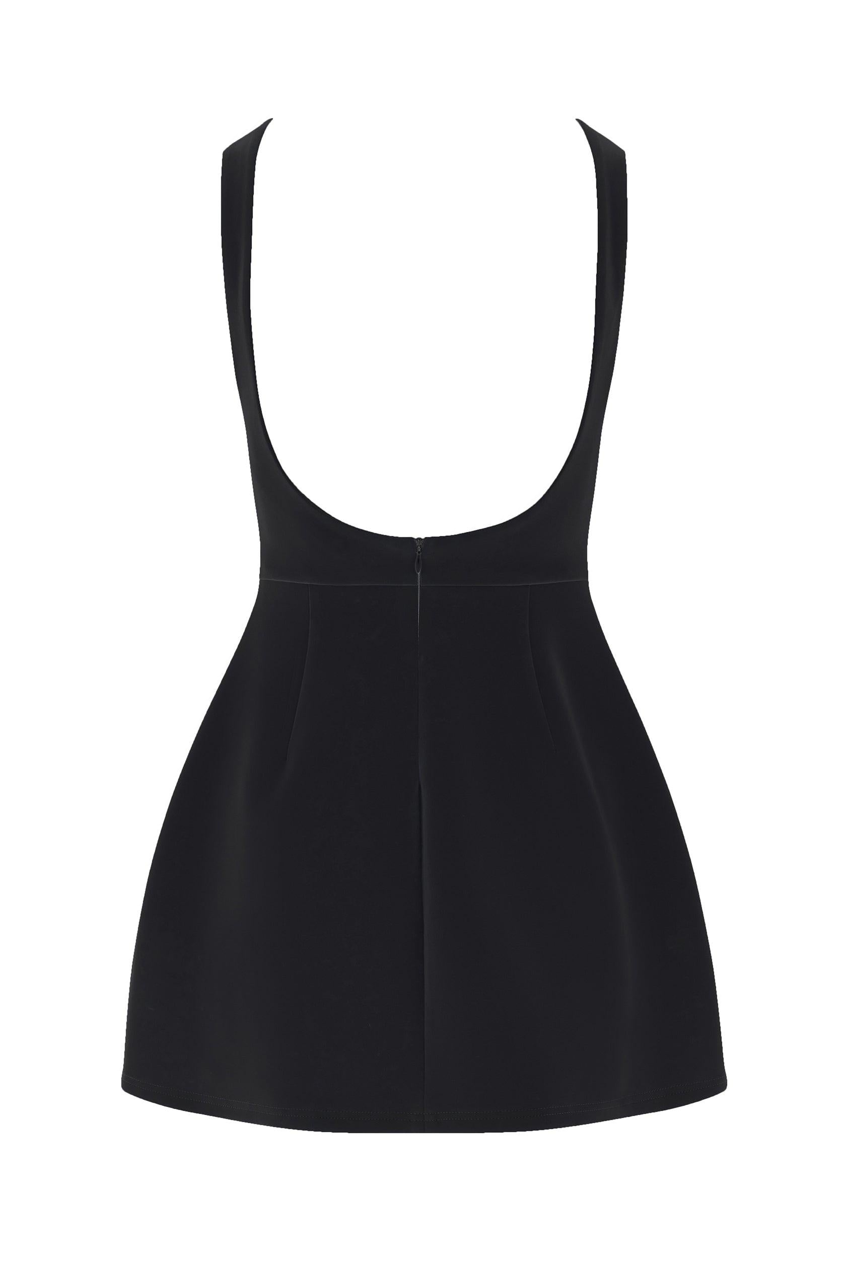 Estelle Black Sleeveless Bustier Mini Dress ICYBOO
