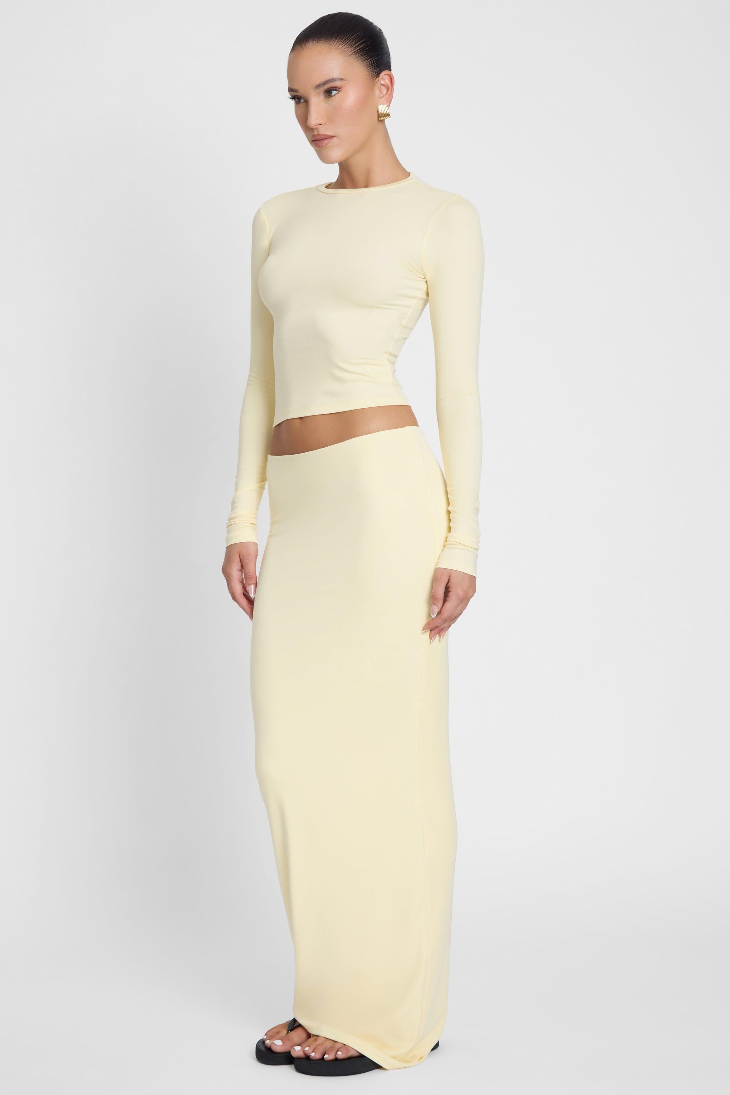 Yellow Everyday Jersey Maxi Skirt ICYBOO