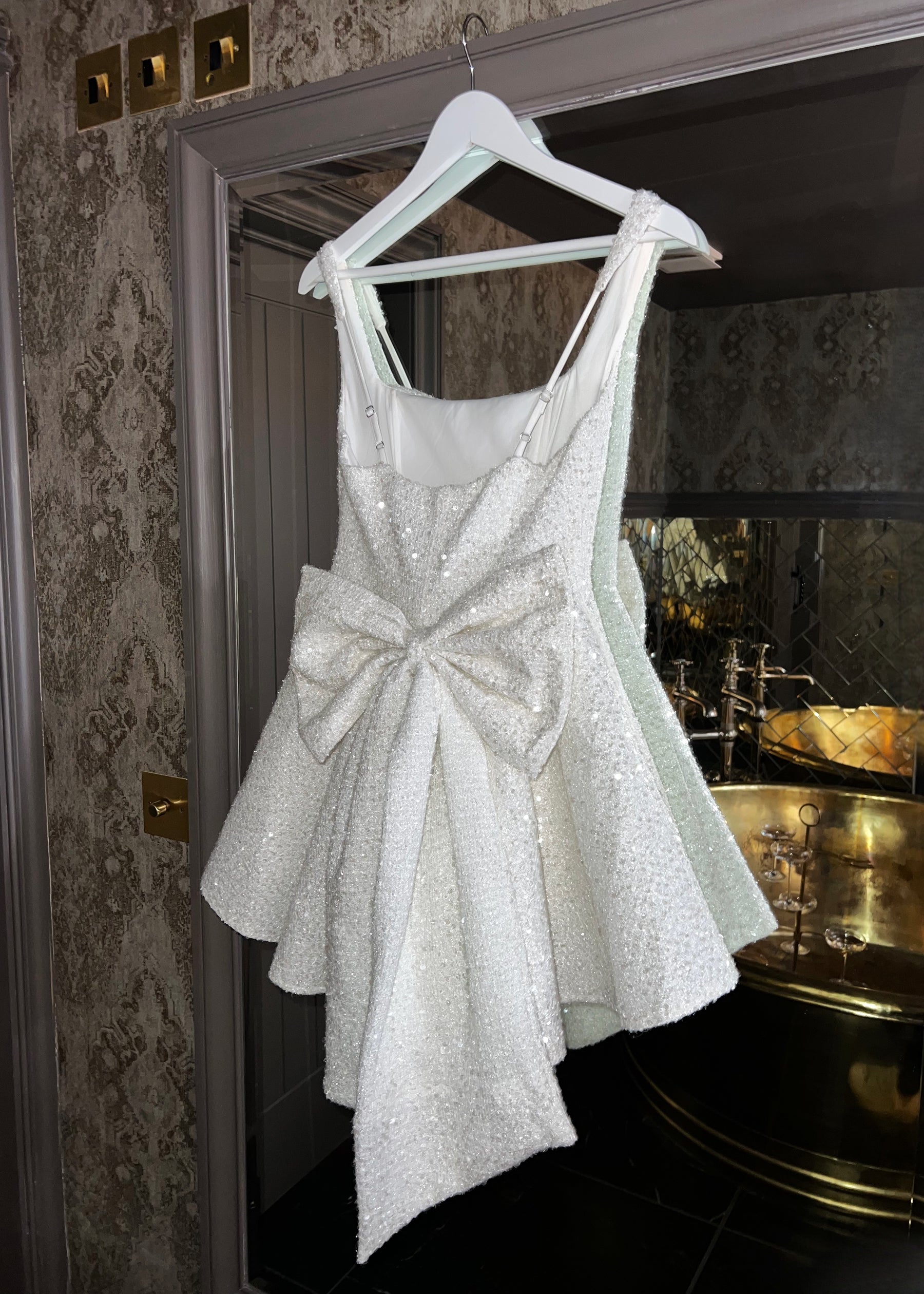 White Mini Dress with Bow - Love Letters Collection